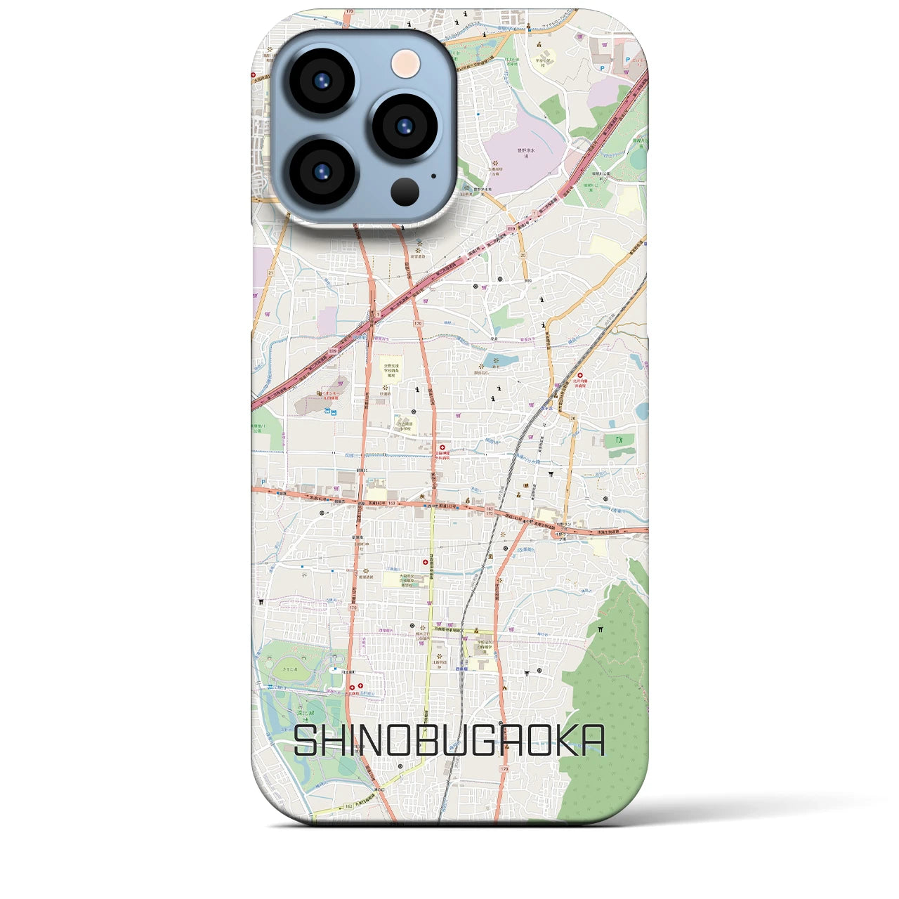 【忍ケ丘(大阪府)】地図柄iPhoneケース(バックカバータイプ)