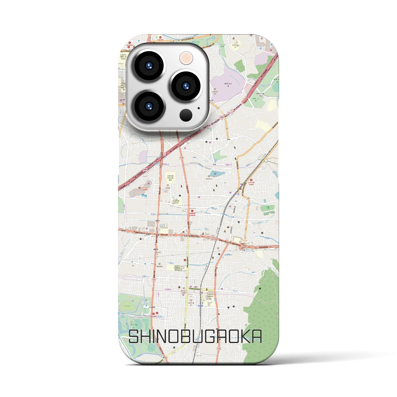 【忍ケ丘(大阪府)】地図柄iPhoneケース(バックカバータイプ)