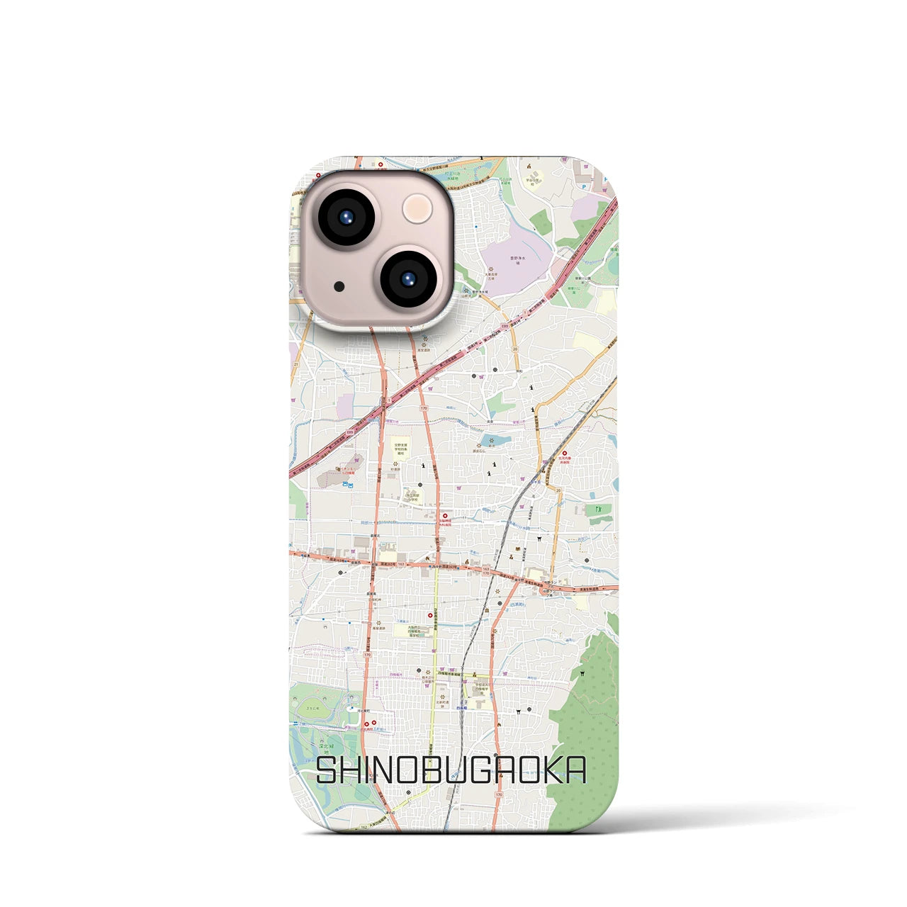 【忍ケ丘(大阪府)】地図柄iPhoneケース(バックカバータイプ)