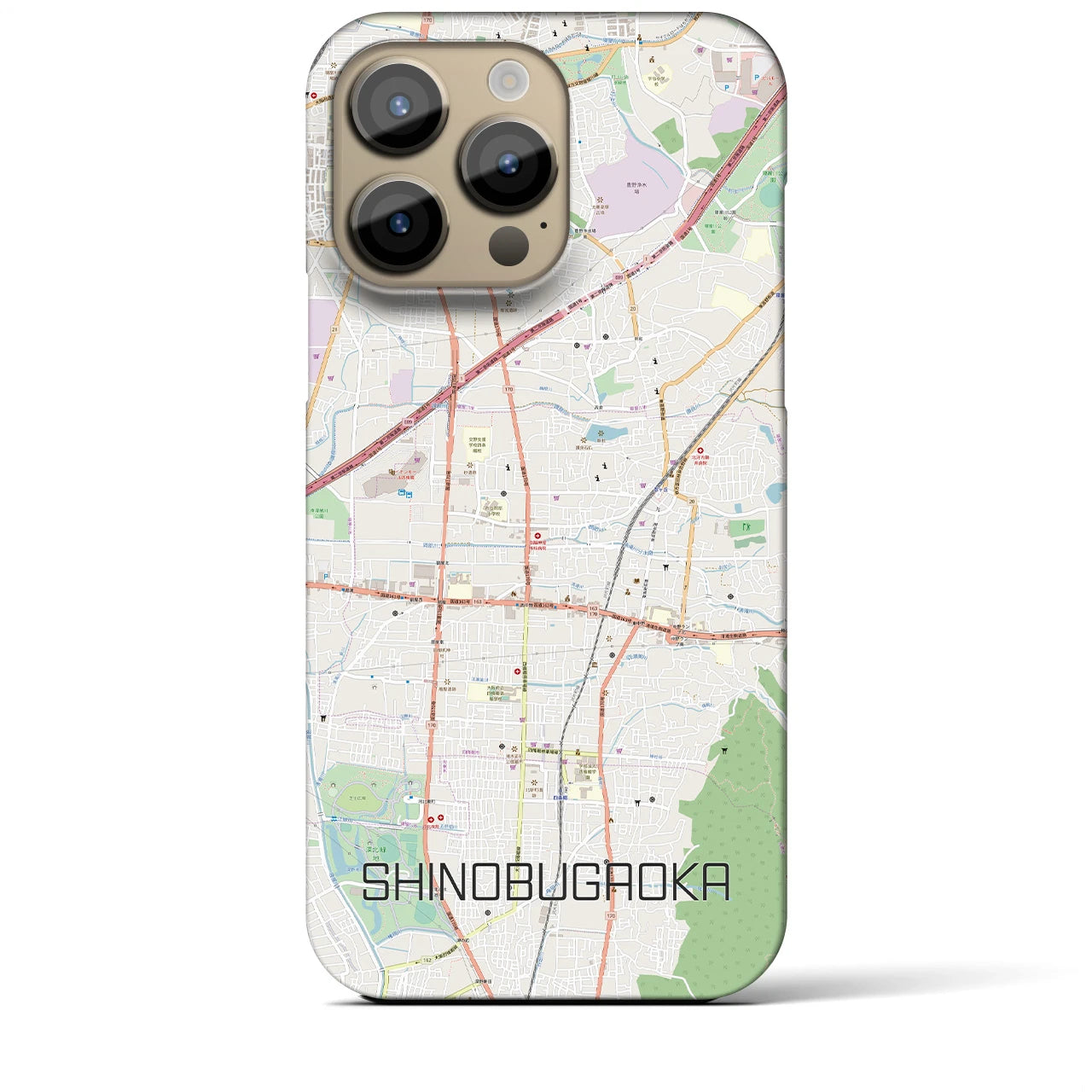 【忍ケ丘(大阪府)】地図柄iPhoneケース(バックカバータイプ)