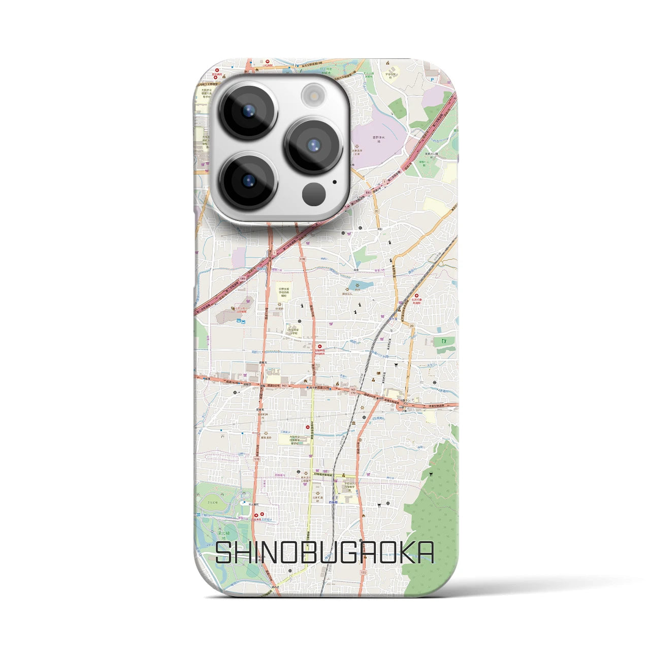 【忍ケ丘(大阪府)】地図柄iPhoneケース(バックカバータイプ)