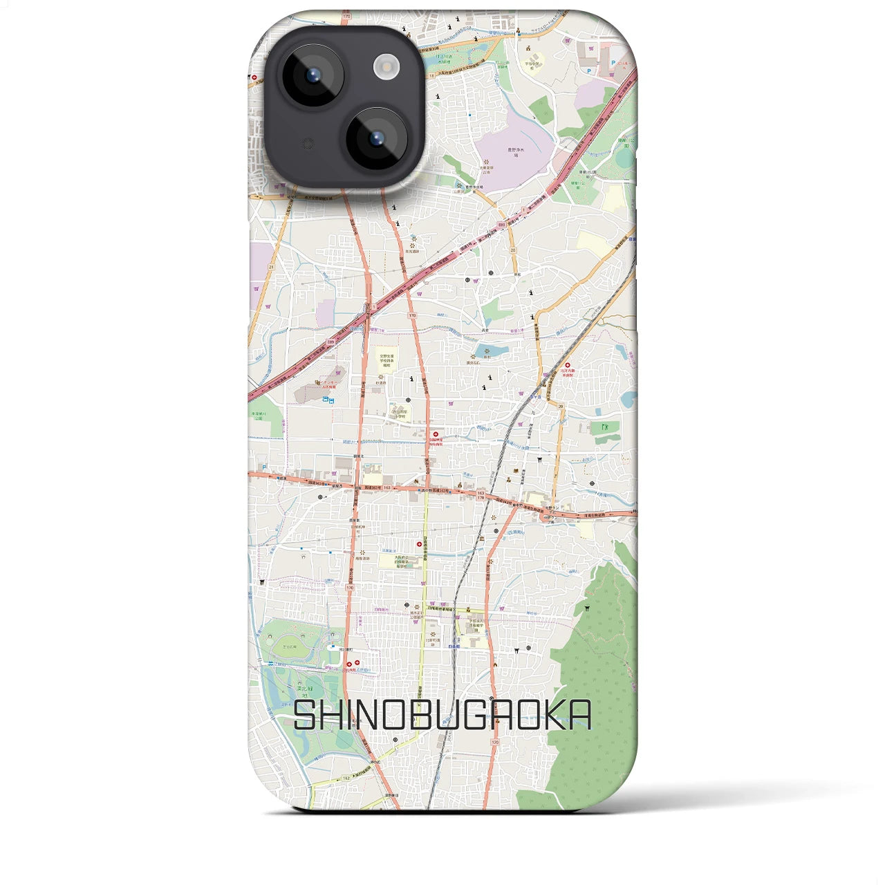 【忍ケ丘(大阪府)】地図柄iPhoneケース(バックカバータイプ)