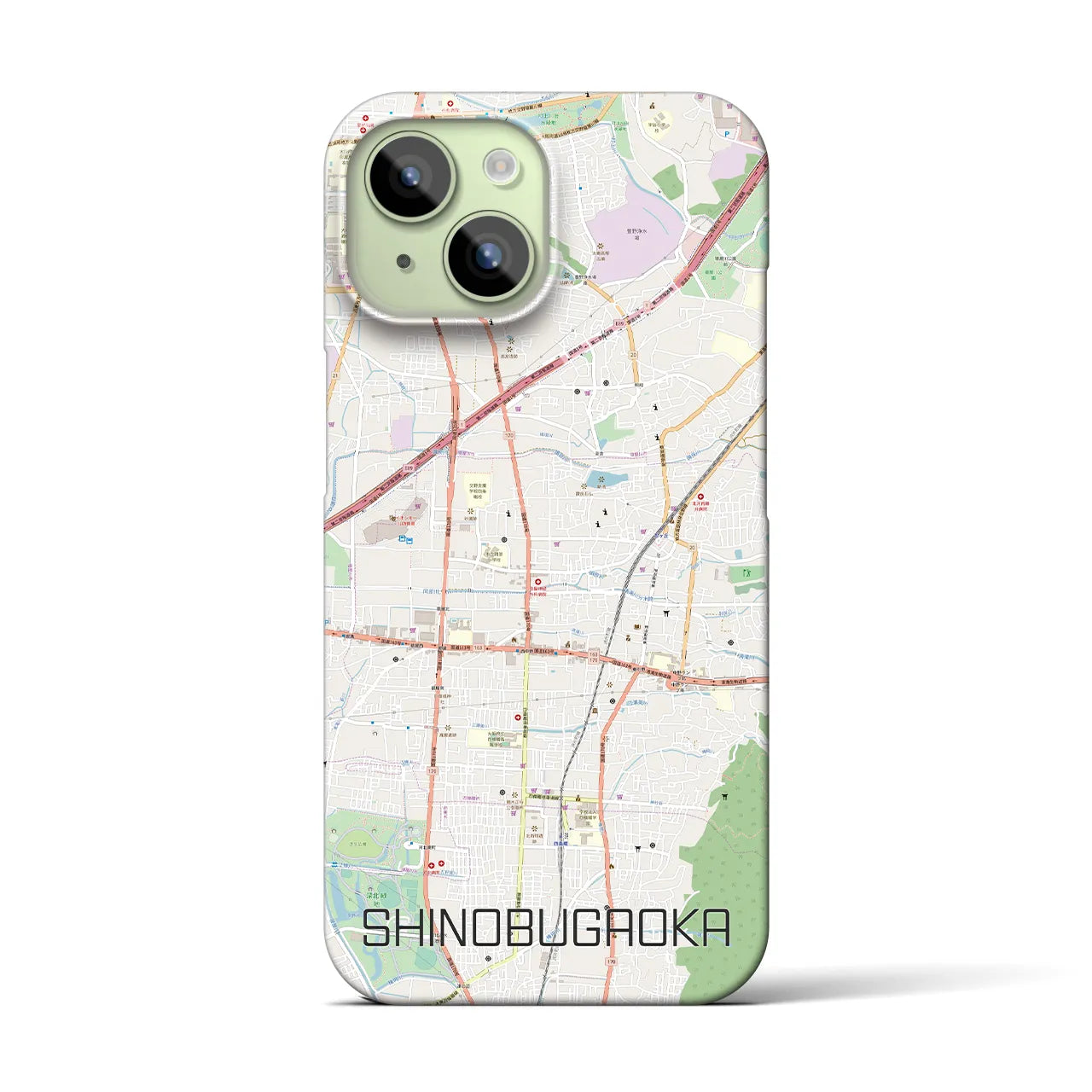 【忍ケ丘(大阪府)】地図柄iPhoneケース(バックカバータイプ)