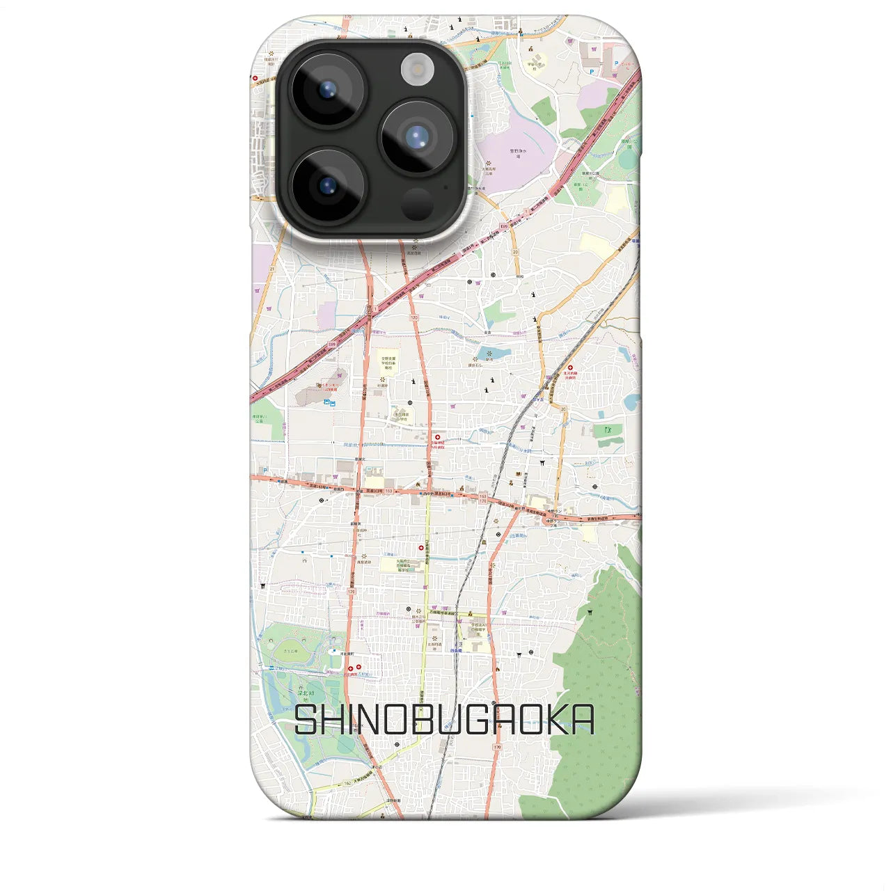 【忍ケ丘(大阪府)】地図柄iPhoneケース(バックカバータイプ)