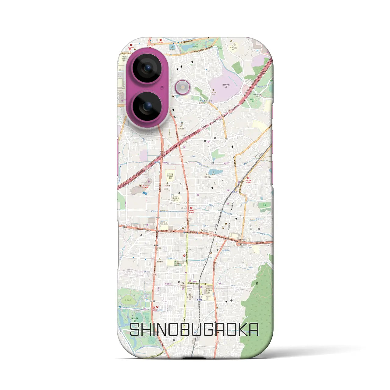 【忍ケ丘(大阪府)】地図柄iPhoneケース(バックカバータイプ)