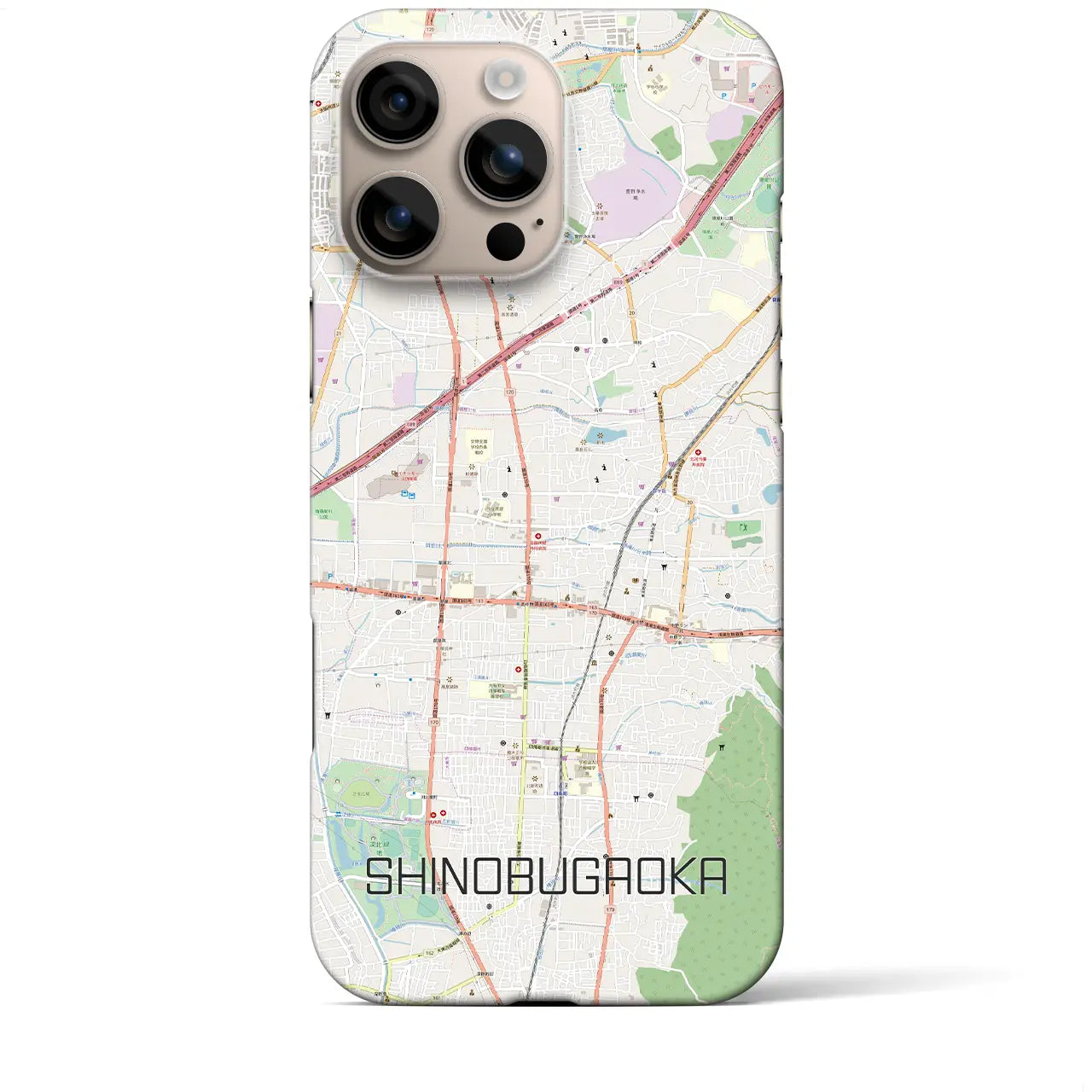 【忍ケ丘(大阪府)】地図柄iPhoneケース(バックカバータイプ)
