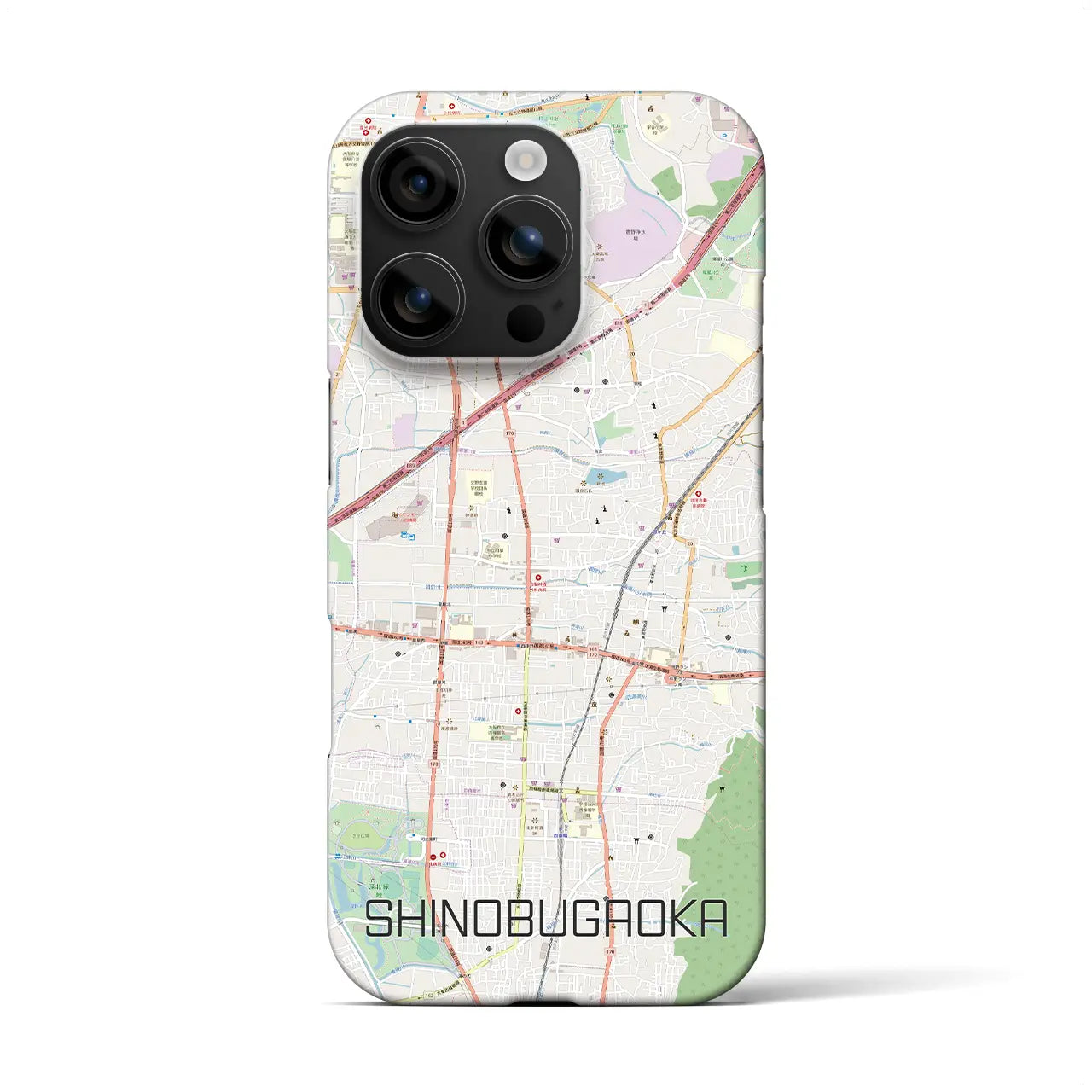 【忍ケ丘(大阪府)】地図柄iPhoneケース(バックカバータイプ)