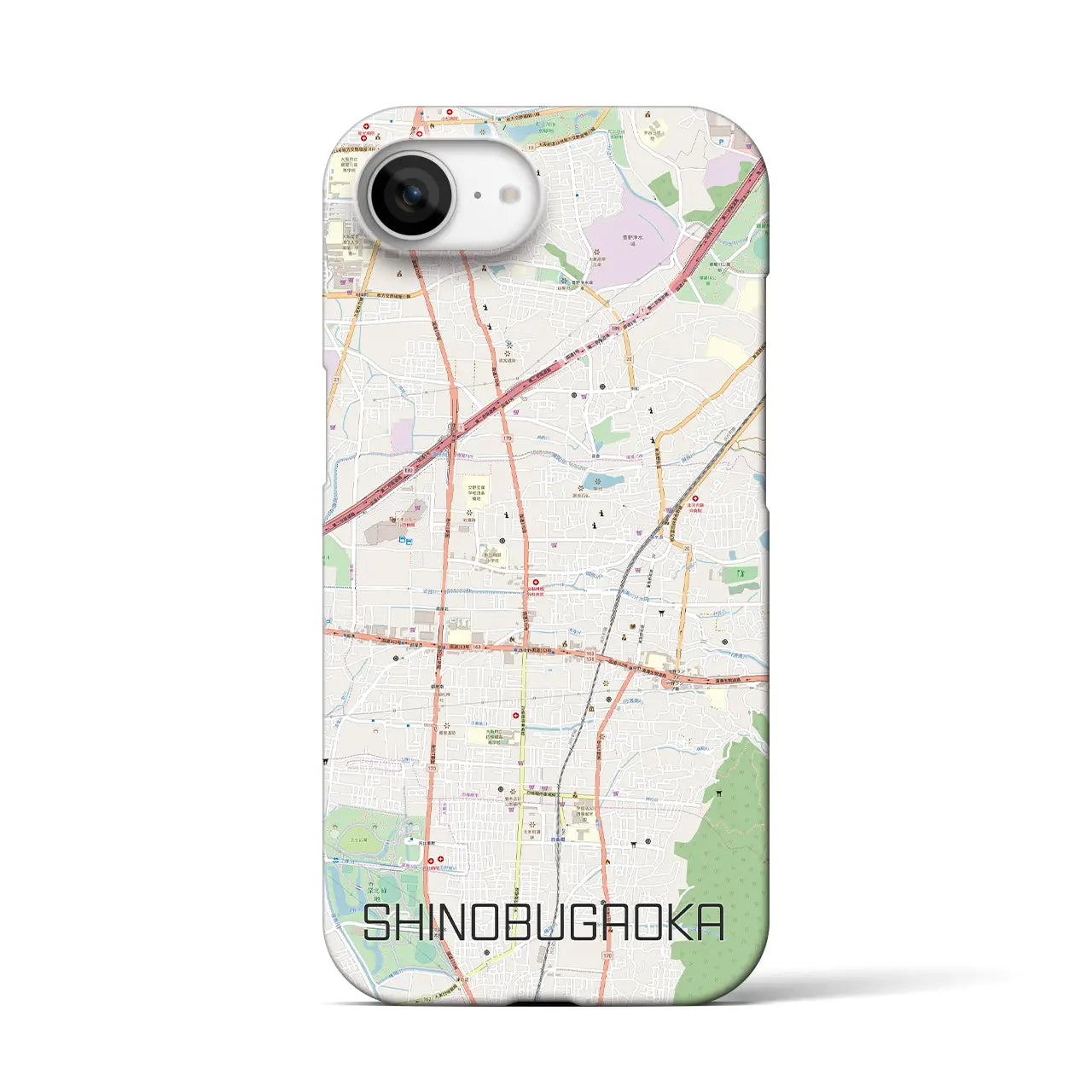 【忍ケ丘(大阪府)】地図柄iPhoneケース(バックカバータイプ)