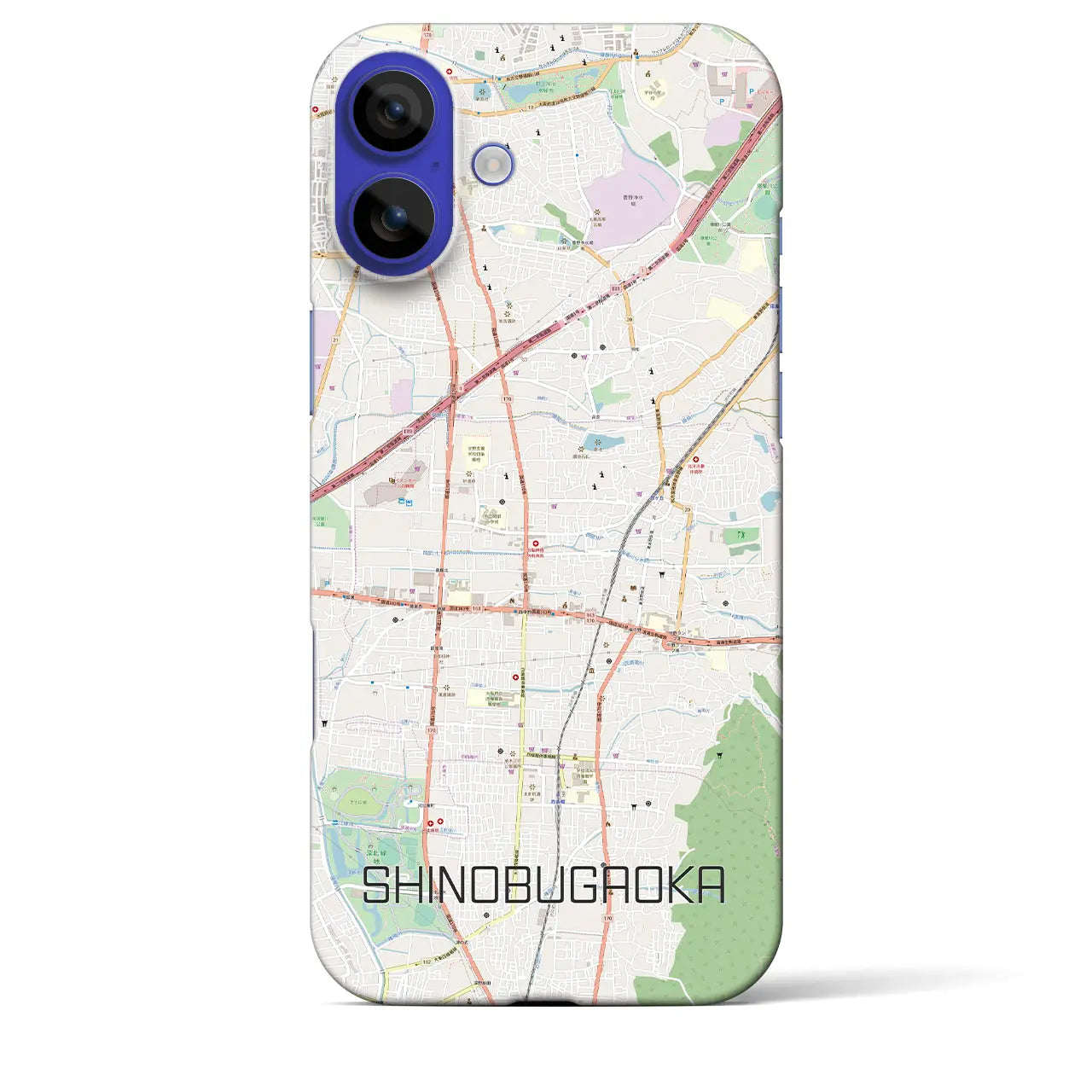 【忍ケ丘(大阪府)】地図柄iPhoneケース(バックカバータイプ)