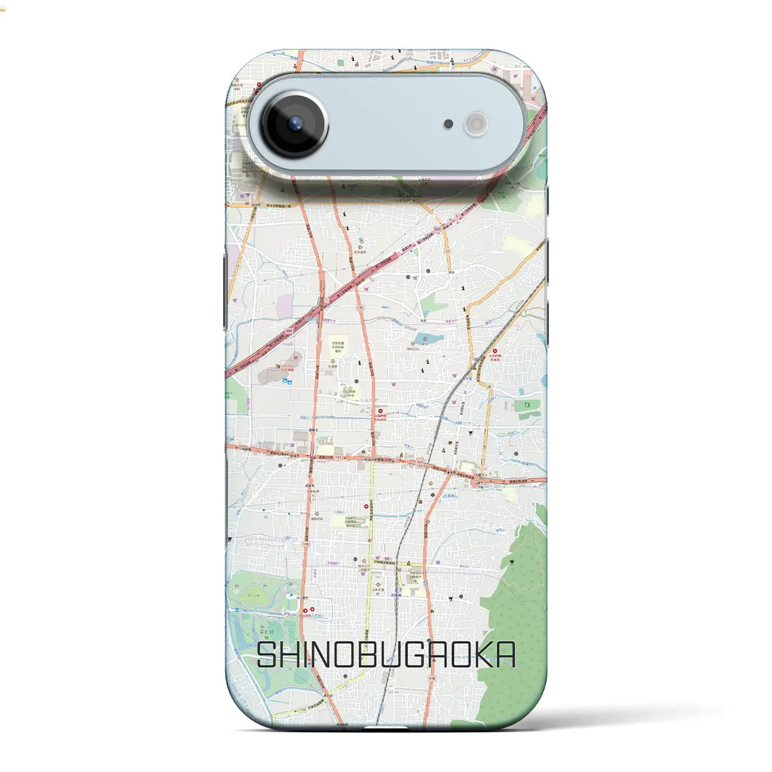 【忍ケ丘(大阪府)】地図柄iPhoneケース(バックカバータイプ)ナチュラル・iPhone 17 Pro Max 用