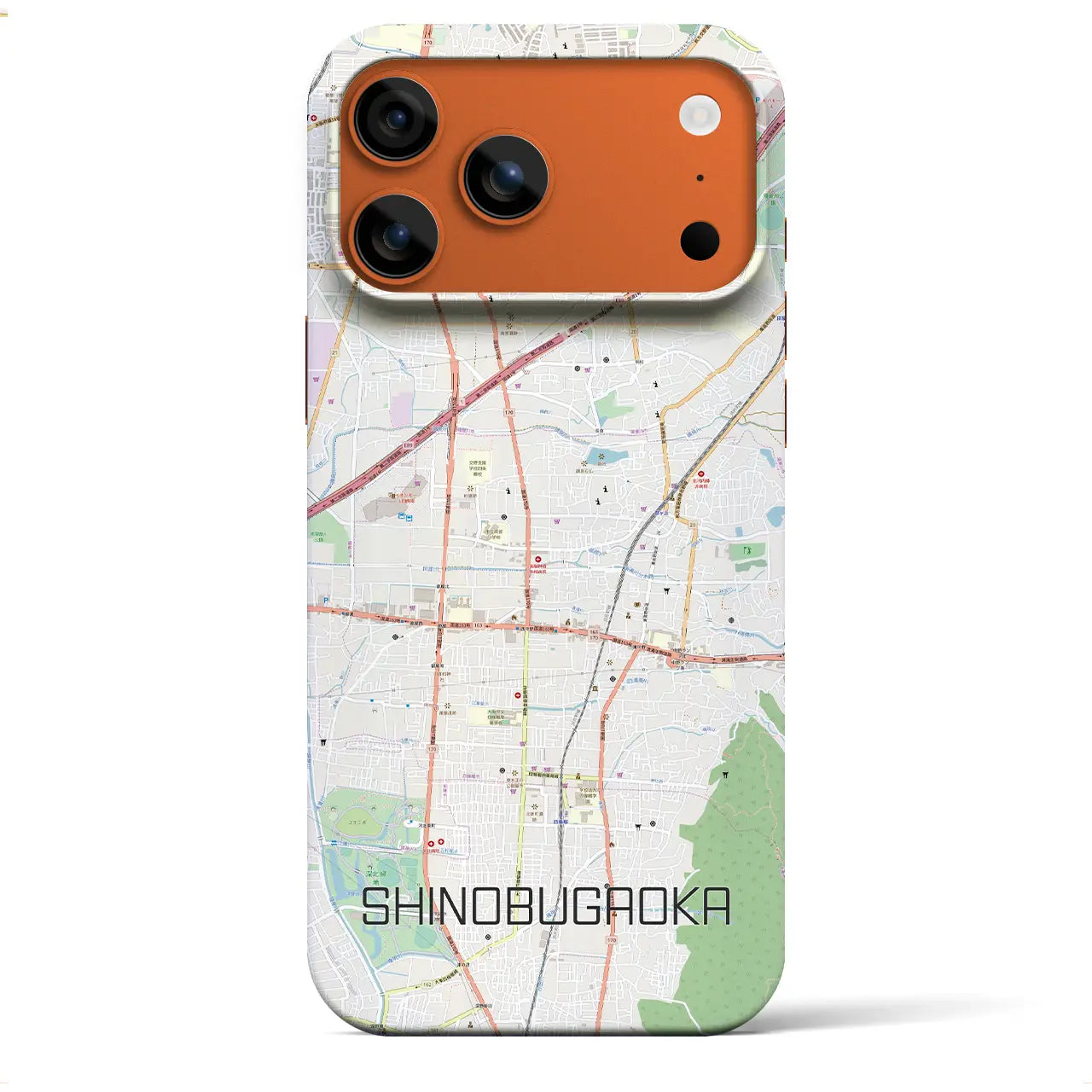 【忍ケ丘(大阪府)】地図柄iPhoneケース(バックカバータイプ)