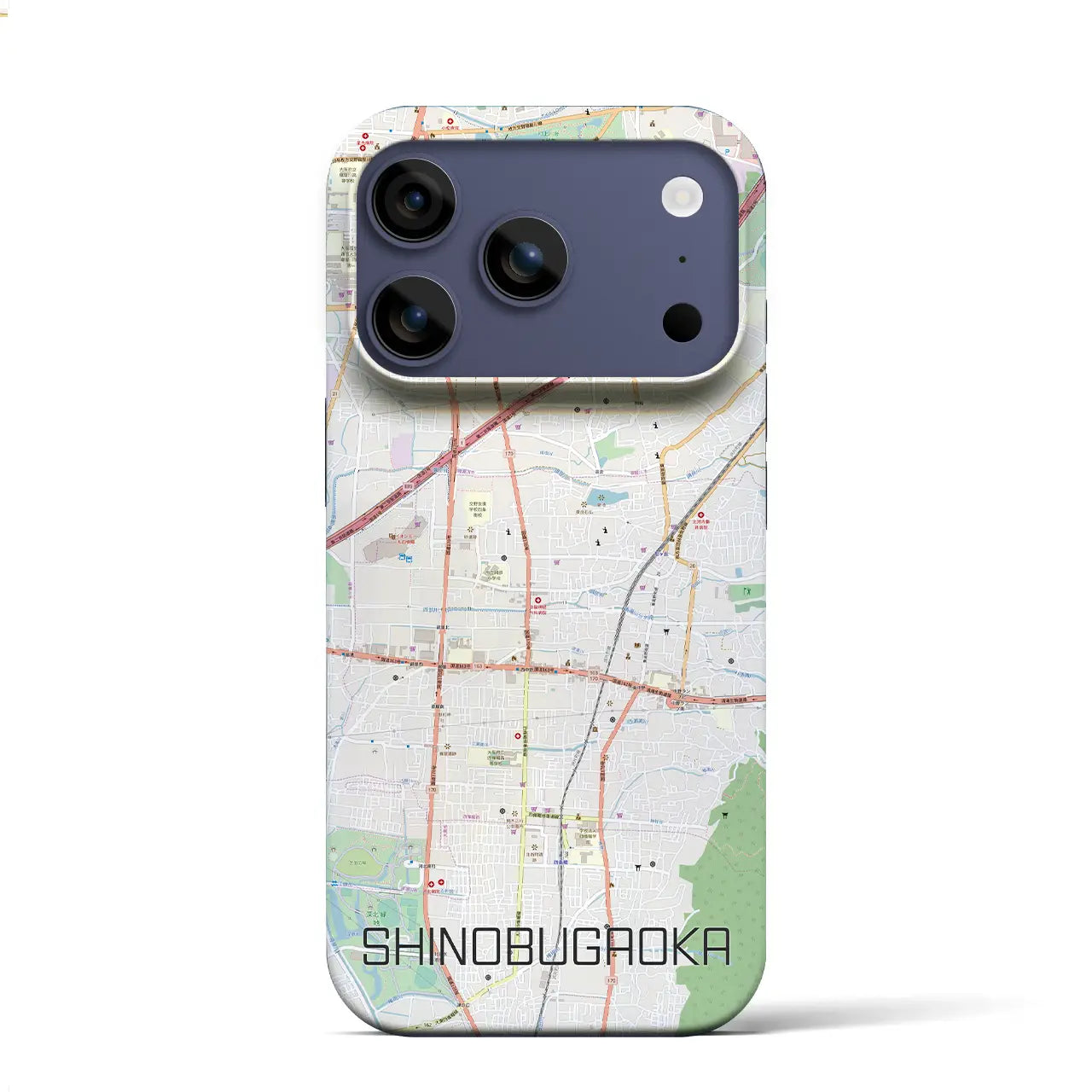 【忍ケ丘(大阪府)】地図柄iPhoneケース(バックカバータイプ)