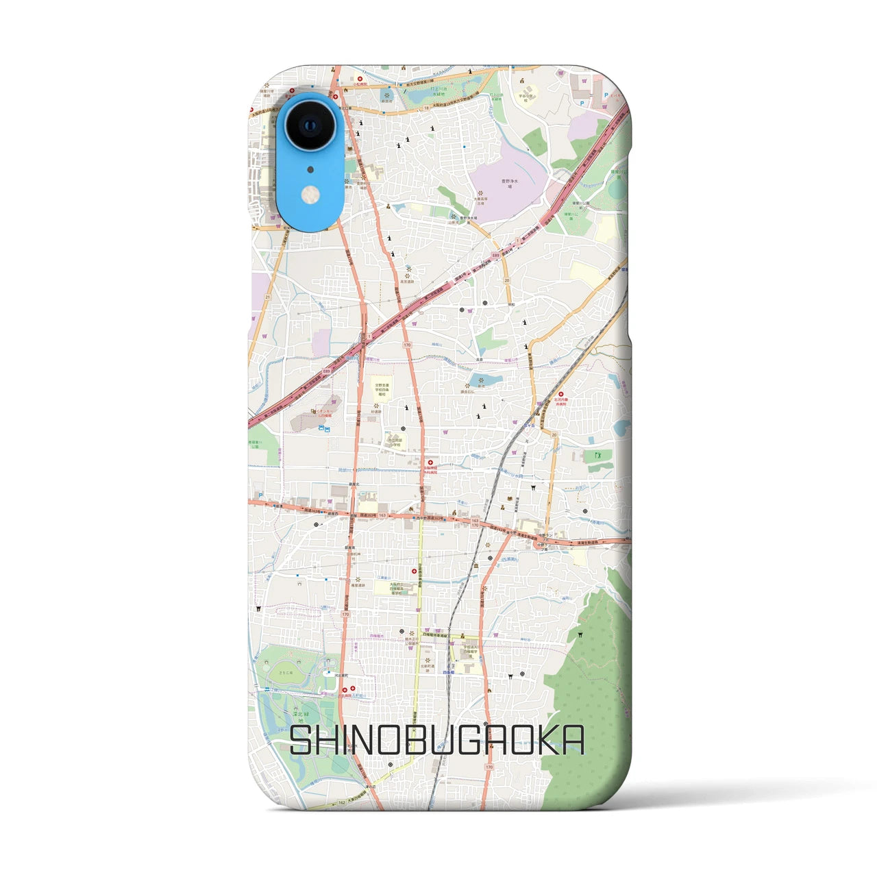 【忍ケ丘(大阪府)】地図柄iPhoneケース(バックカバータイプ)