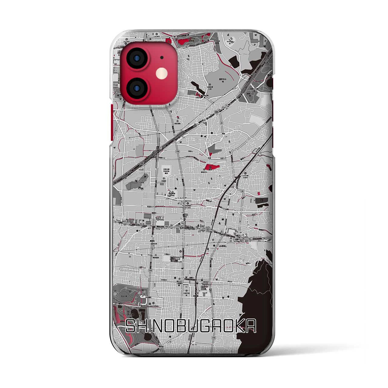 【忍ケ丘(大阪府)】地図柄iPhoneケース(クリアタイプ)