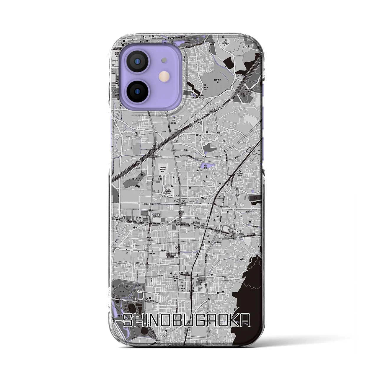 【忍ケ丘(大阪府)】地図柄iPhoneケース(クリアタイプ)