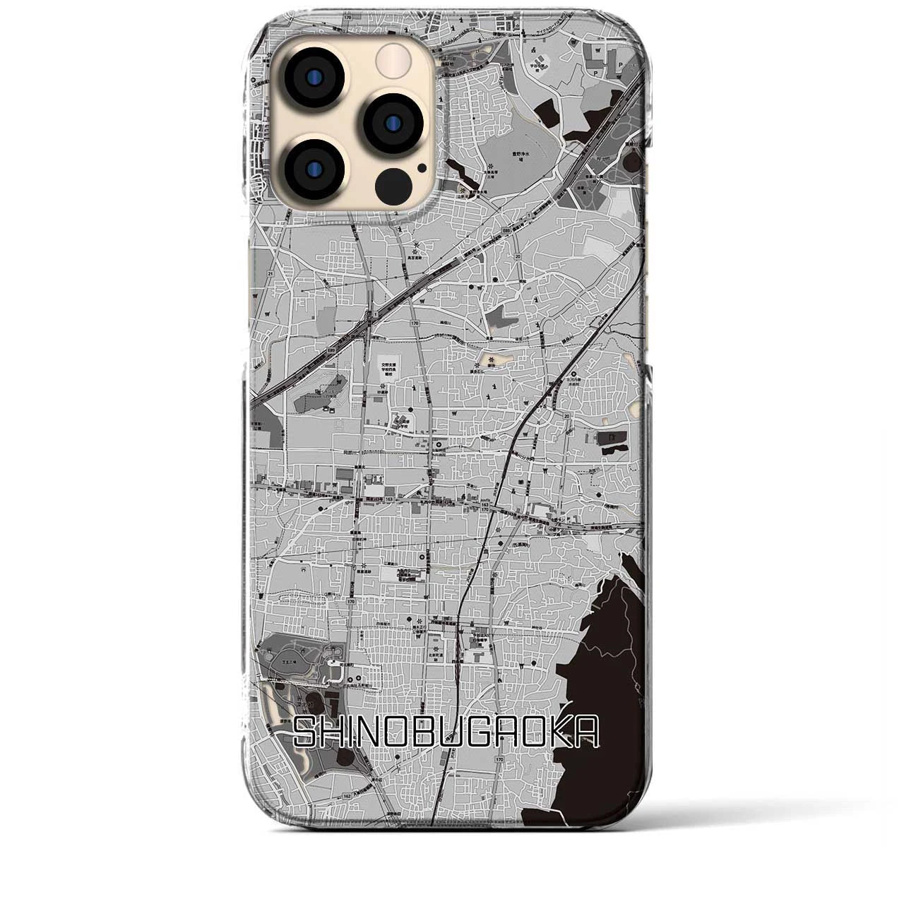 【忍ケ丘(大阪府)】地図柄iPhoneケース(クリアタイプ)