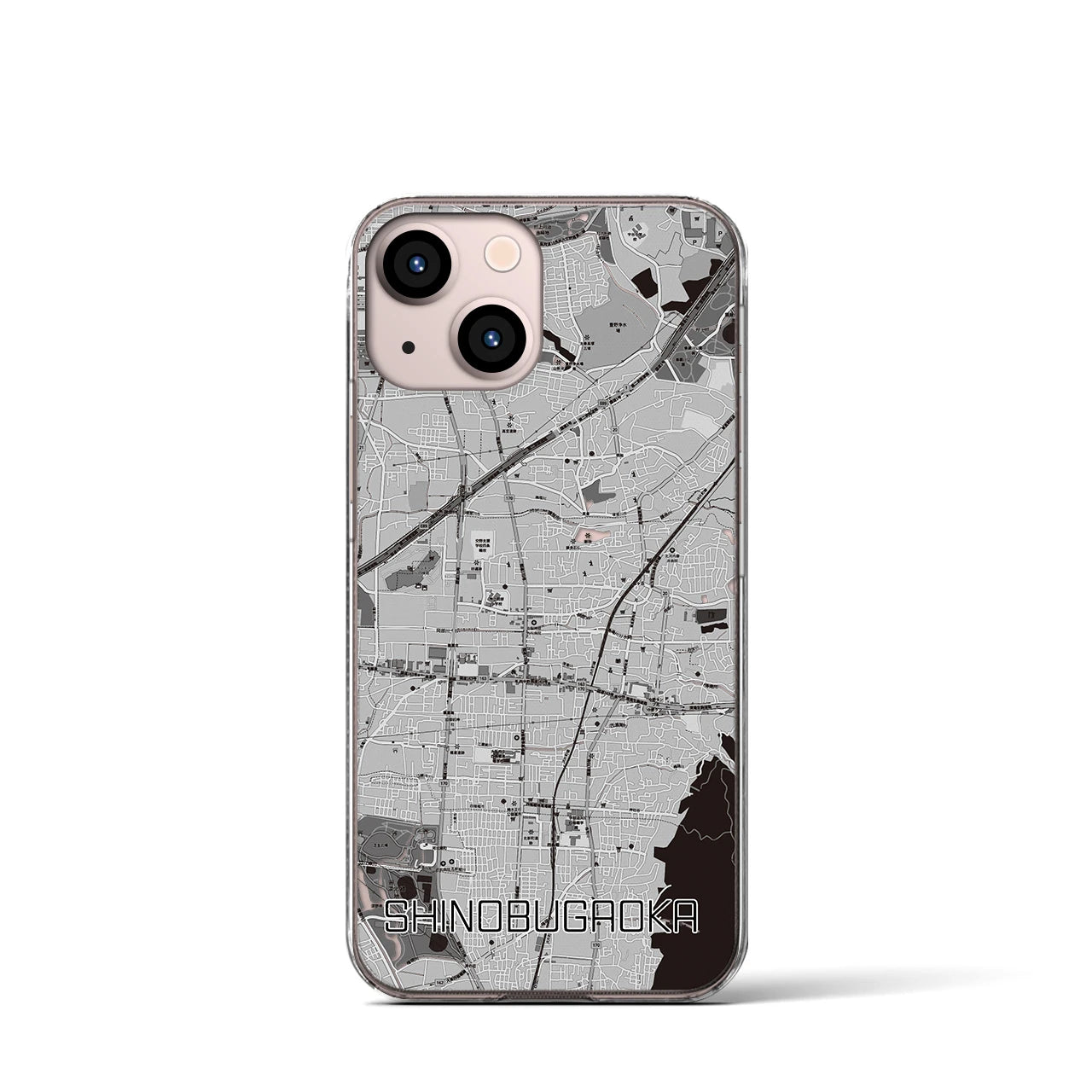 【忍ケ丘(大阪府)】地図柄iPhoneケース(クリアタイプ)