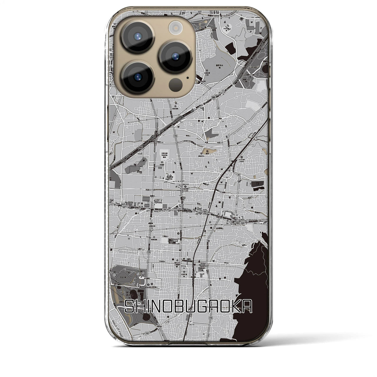 【忍ケ丘(大阪府)】地図柄iPhoneケース(クリアタイプ)