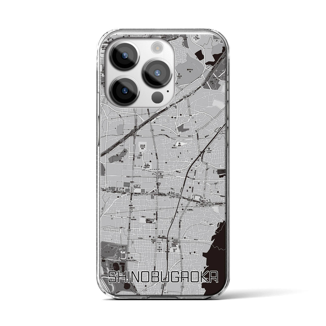 【忍ケ丘(大阪府)】地図柄iPhoneケース(クリアタイプ)