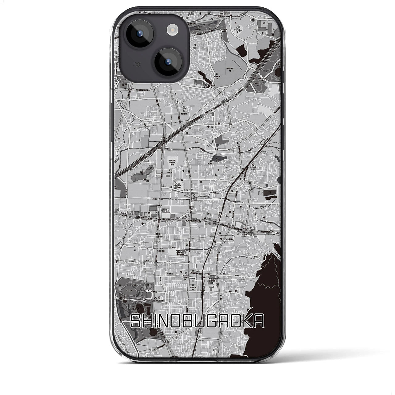 【忍ケ丘(大阪府)】地図柄iPhoneケース(クリアタイプ)