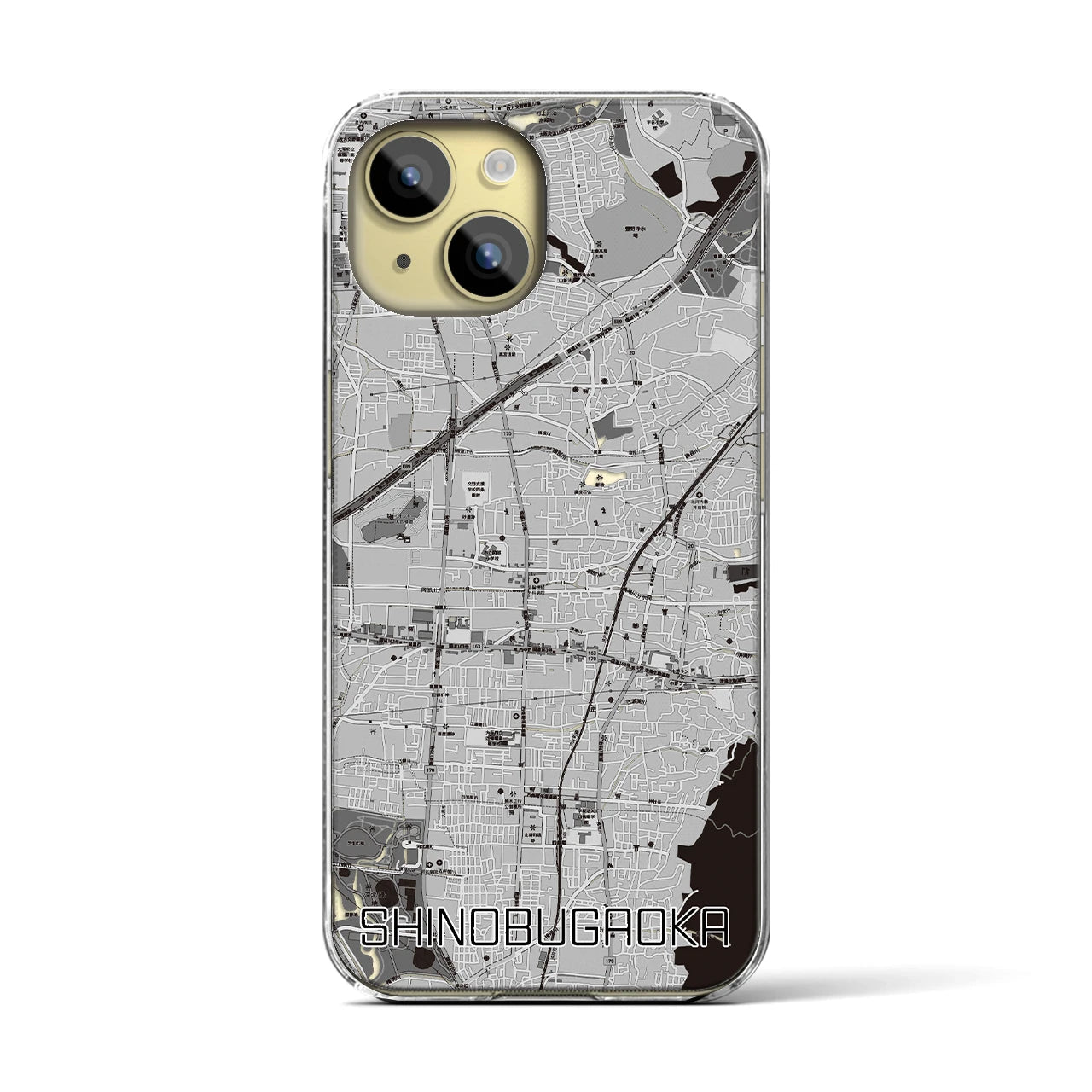 【忍ケ丘(大阪府)】地図柄iPhoneケース(クリアタイプ)