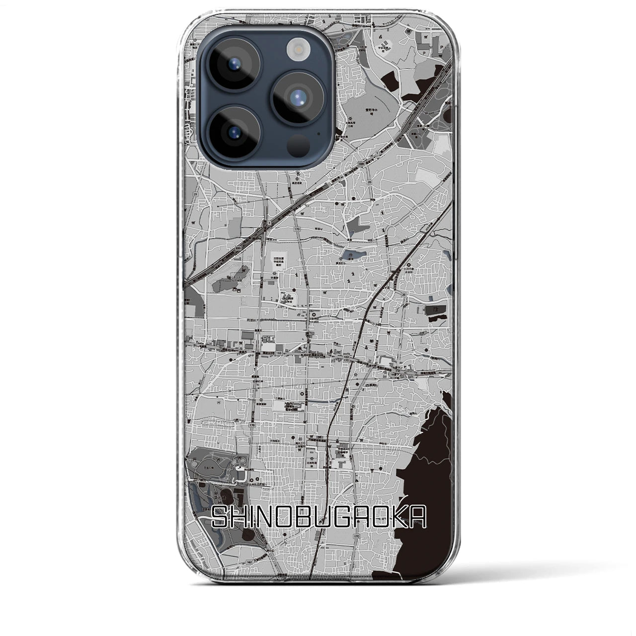 【忍ケ丘(大阪府)】地図柄iPhoneケース(クリアタイプ)