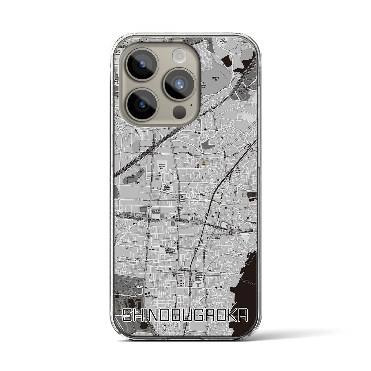 【忍ケ丘(大阪府)】地図柄iPhoneケース(クリアタイプ)