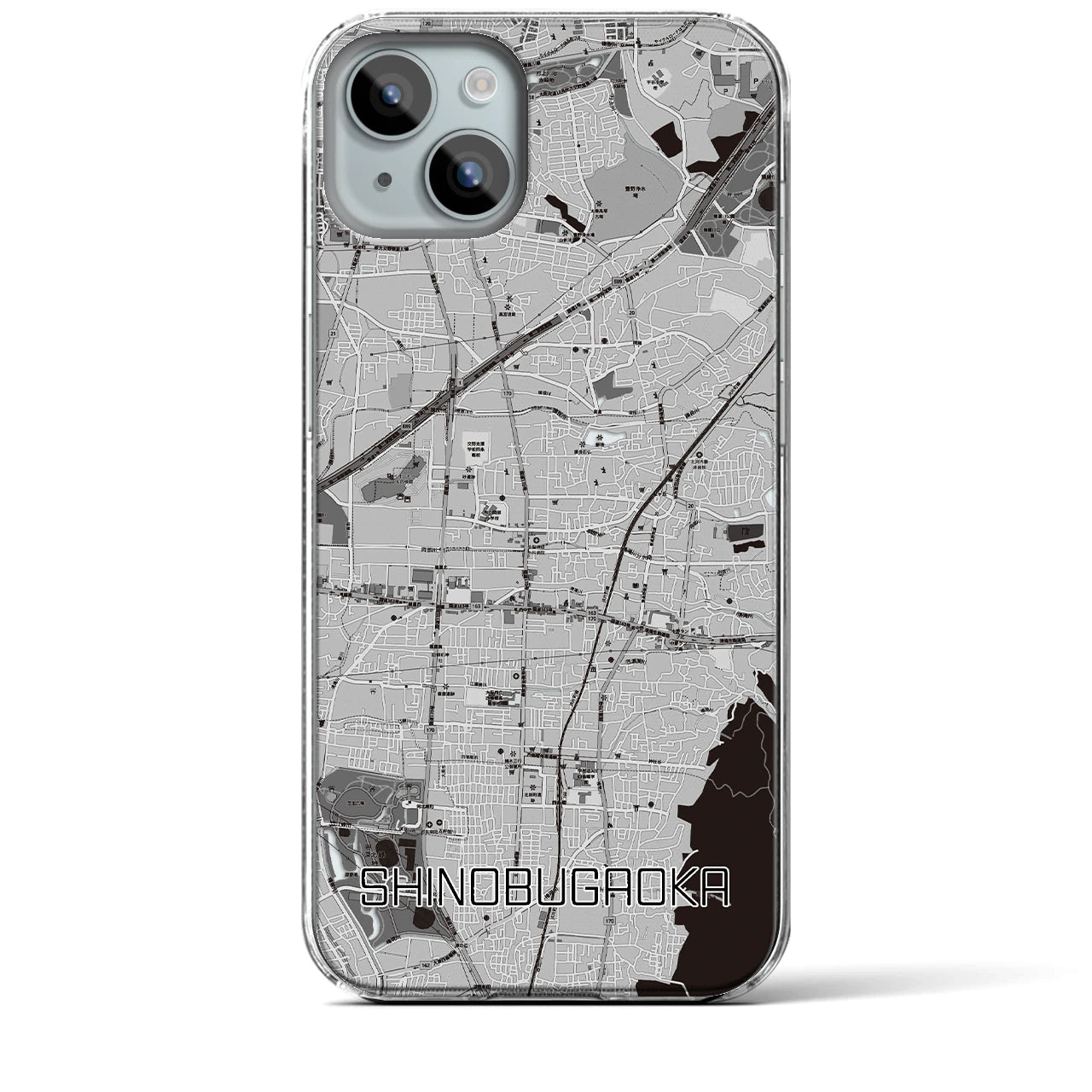 【忍ケ丘(大阪府)】地図柄iPhoneケース(クリアタイプ)