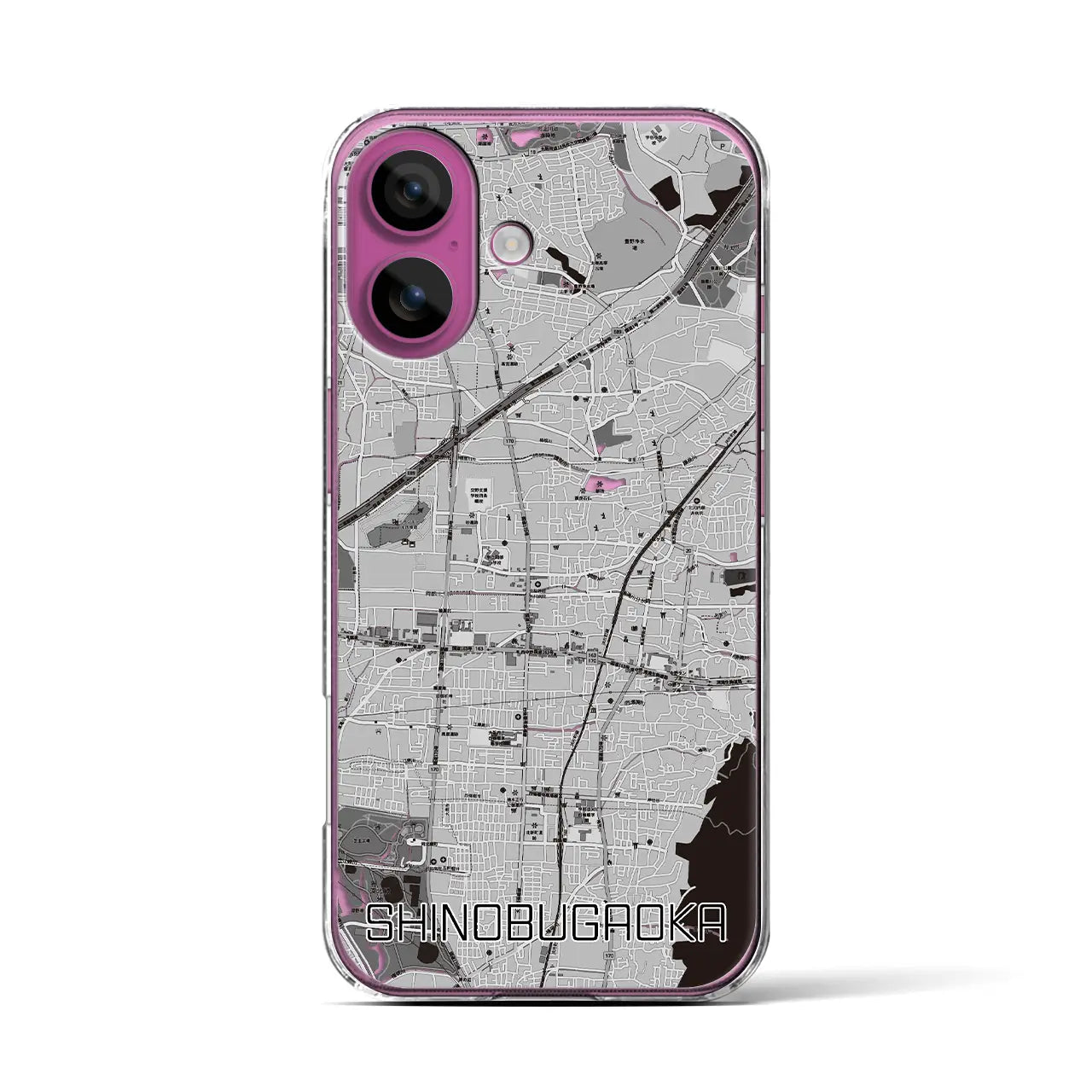 【忍ケ丘(大阪府)】地図柄iPhoneケース(クリアタイプ)