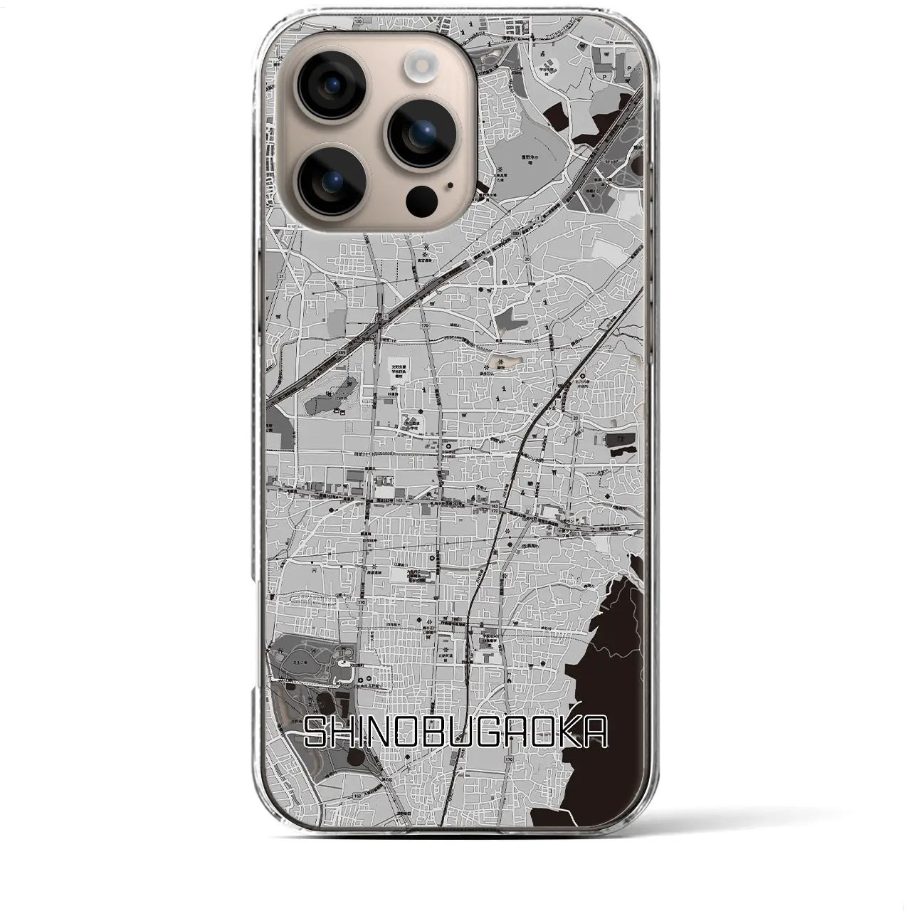 【忍ケ丘(大阪府)】地図柄iPhoneケース(クリアタイプ)