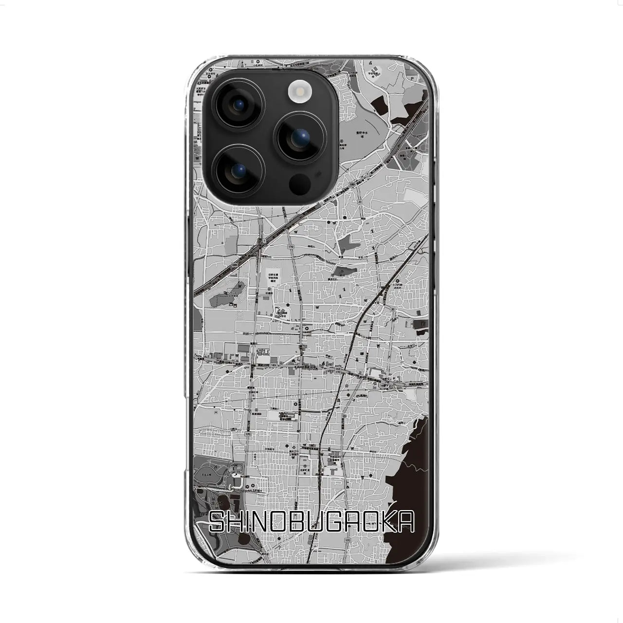 【忍ケ丘(大阪府)】地図柄iPhoneケース(クリアタイプ)