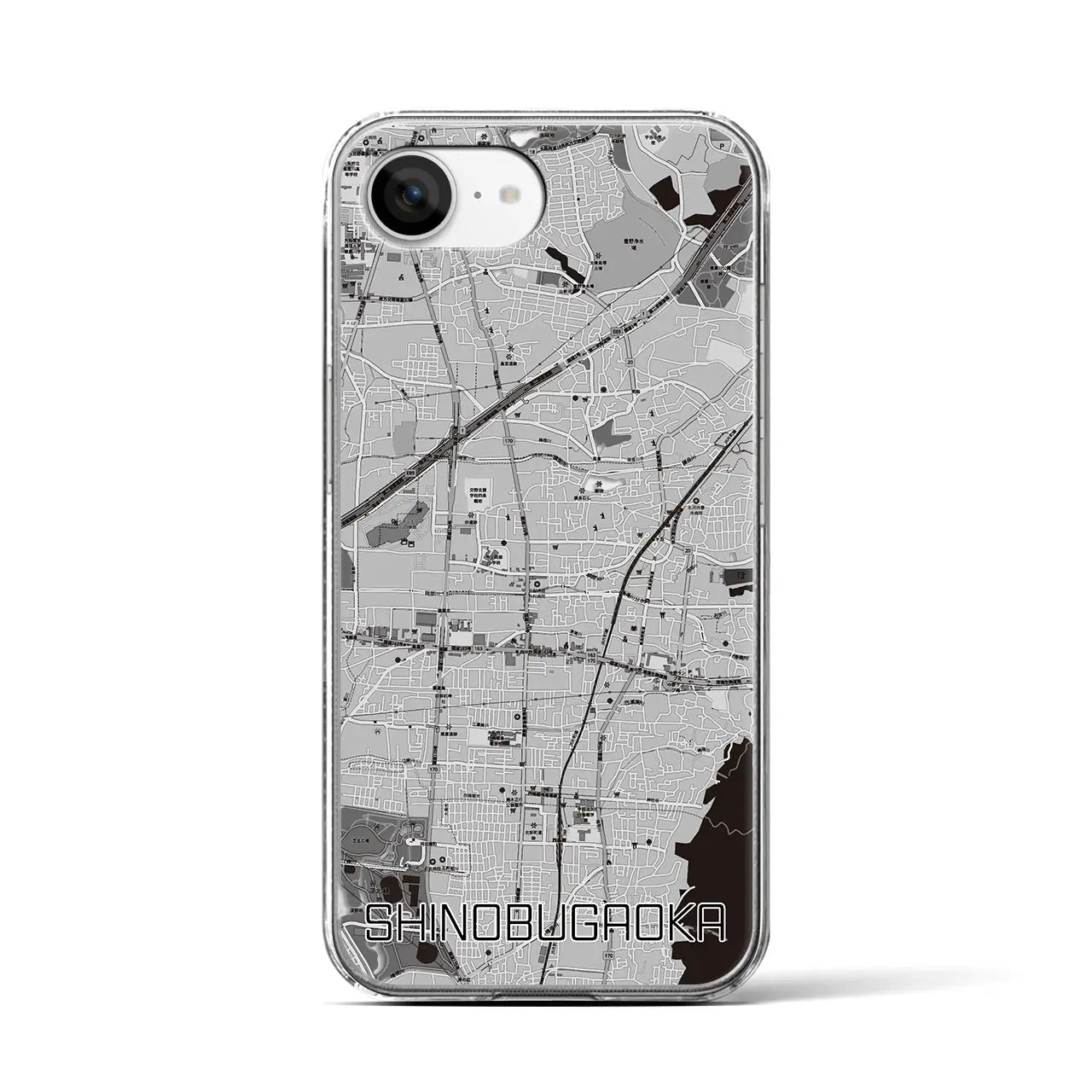 【忍ケ丘(大阪府)】地図柄iPhoneケース(クリアタイプ)