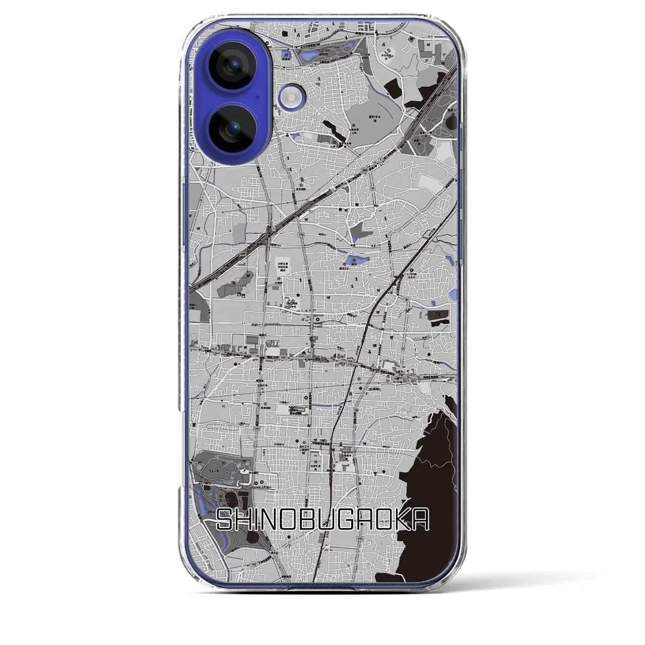 【忍ケ丘(大阪府)】地図柄iPhoneケース(クリアタイプ)