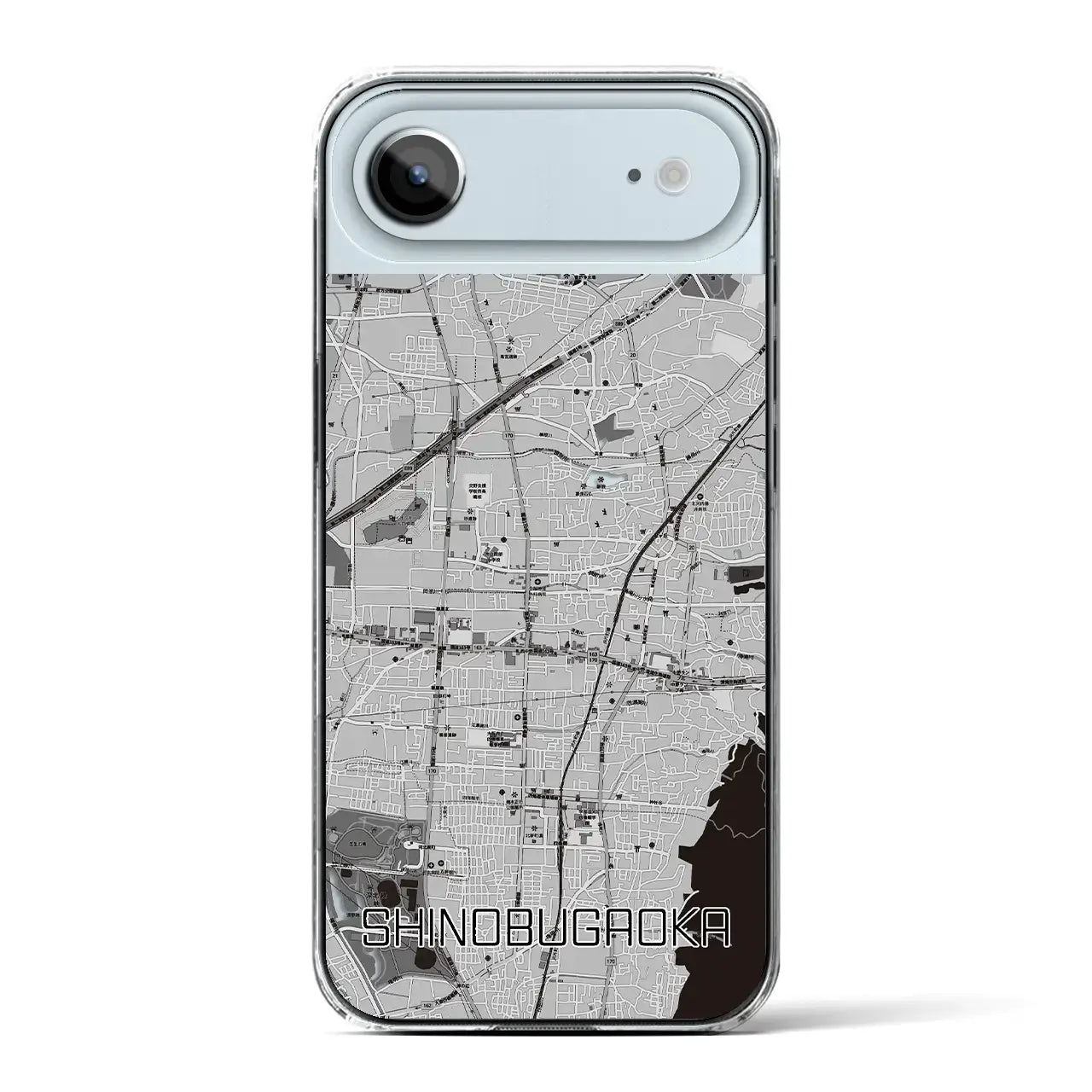 【忍ケ丘(大阪府)】地図柄iPhoneケース(クリアタイプ)