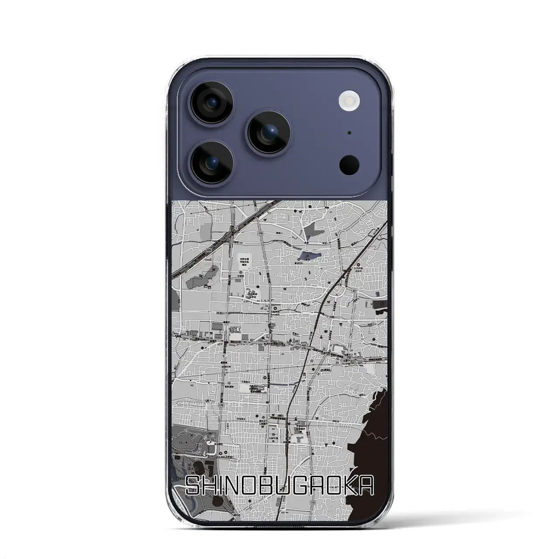 【忍ケ丘(大阪府)】地図柄iPhoneケース(クリアタイプ)