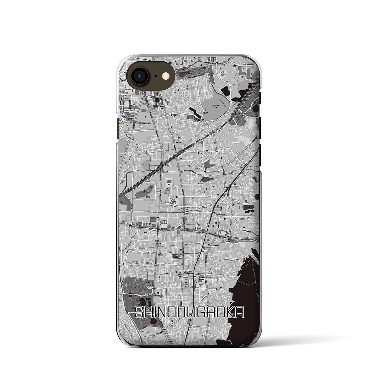 【忍ケ丘(大阪府)】地図柄iPhoneケース(クリアタイプ)