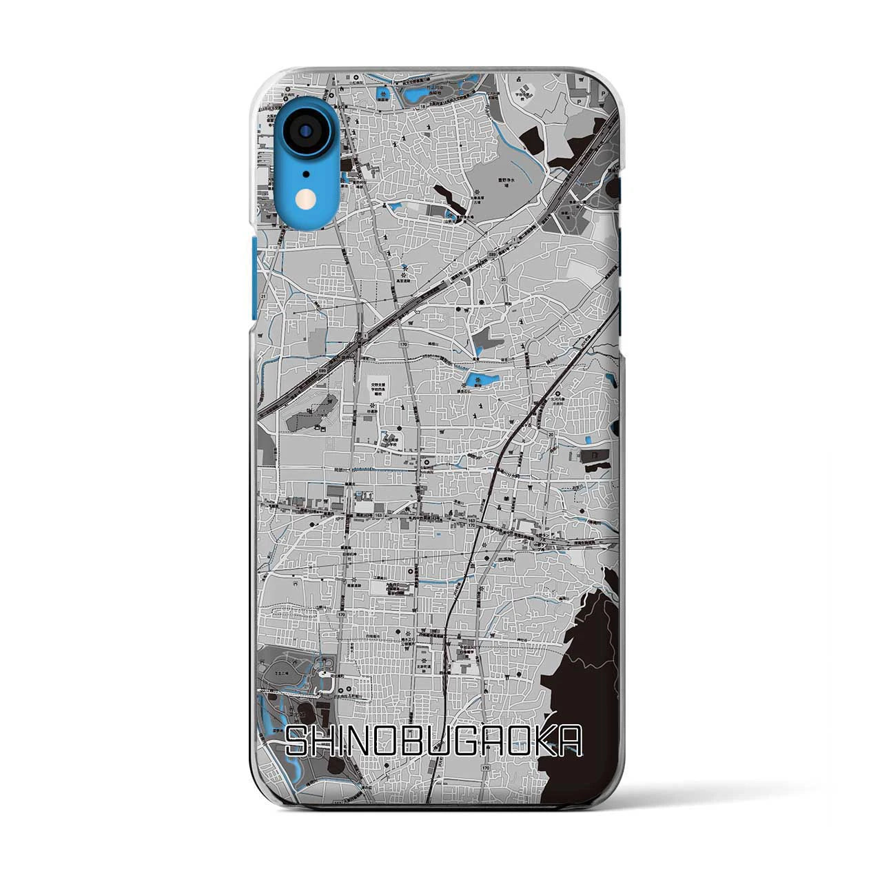 【忍ケ丘(大阪府)】地図柄iPhoneケース(クリアタイプ)