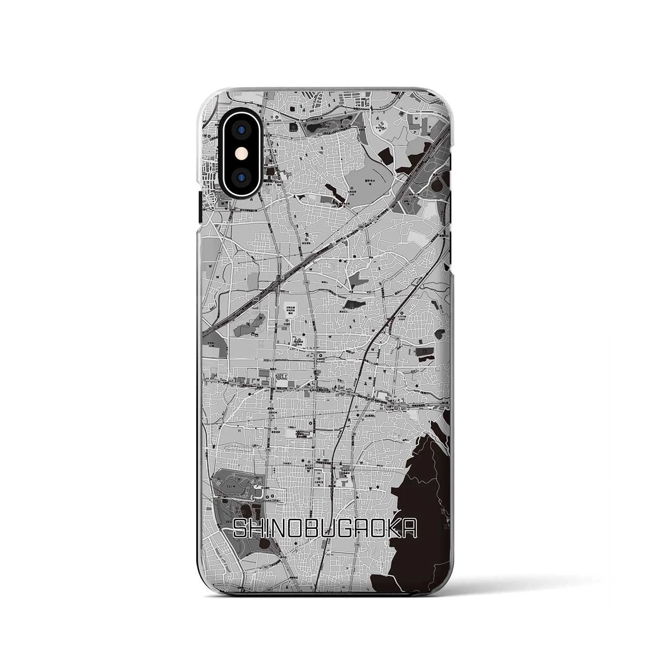 【忍ケ丘(大阪府)】地図柄iPhoneケース(クリアタイプ)