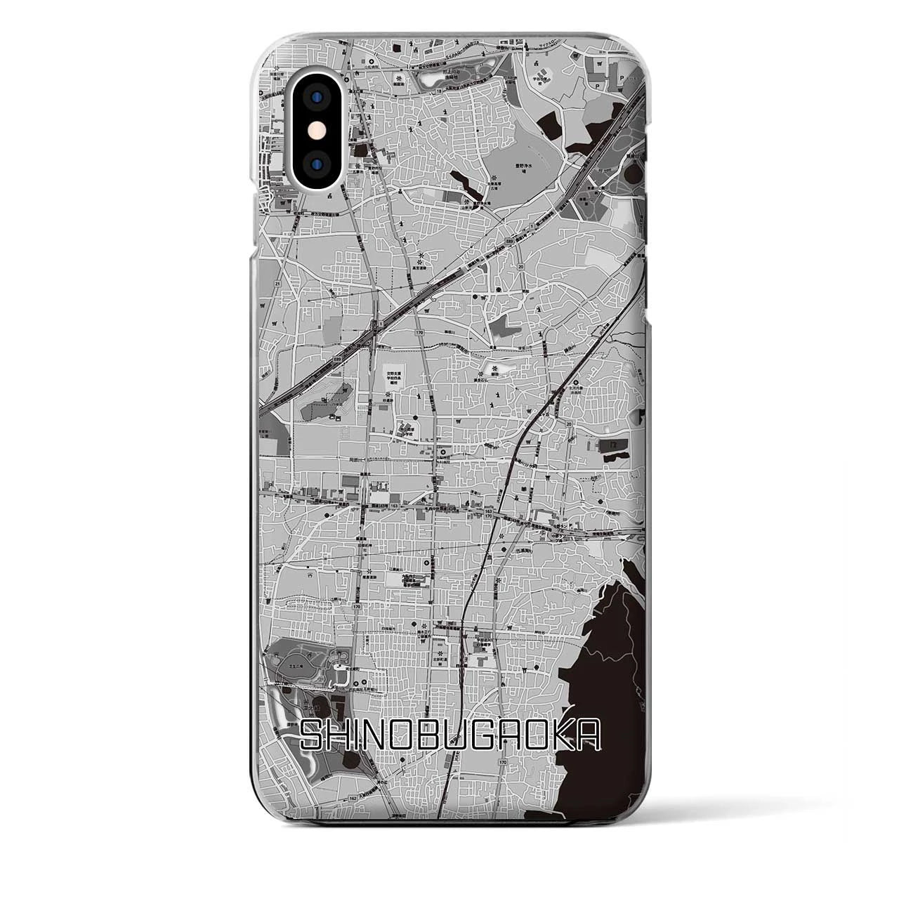 【忍ケ丘(大阪府)】地図柄iPhoneケース(クリアタイプ)