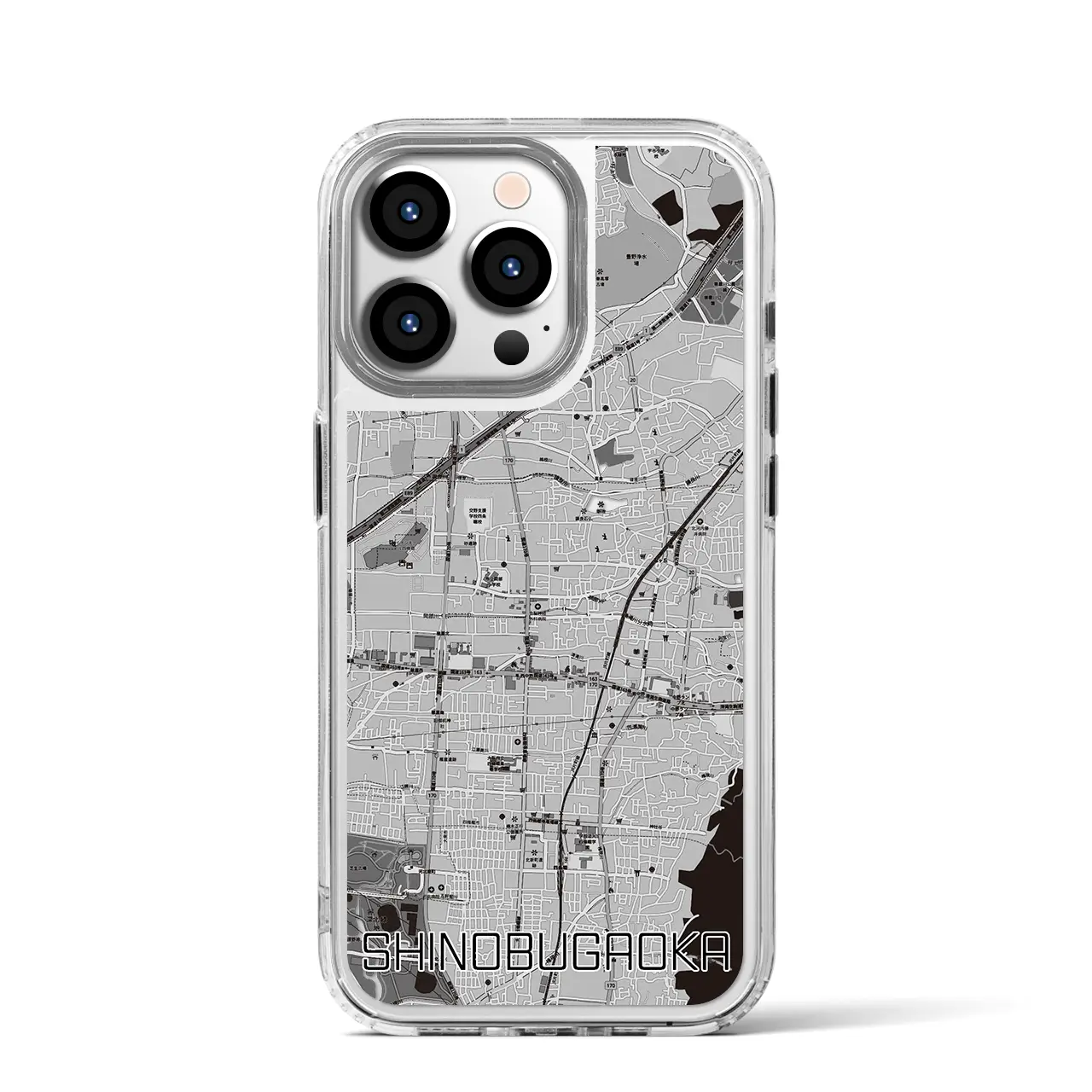 【忍ケ丘(大阪府)】地図柄iPhoneケース(MagSafeタイプ)