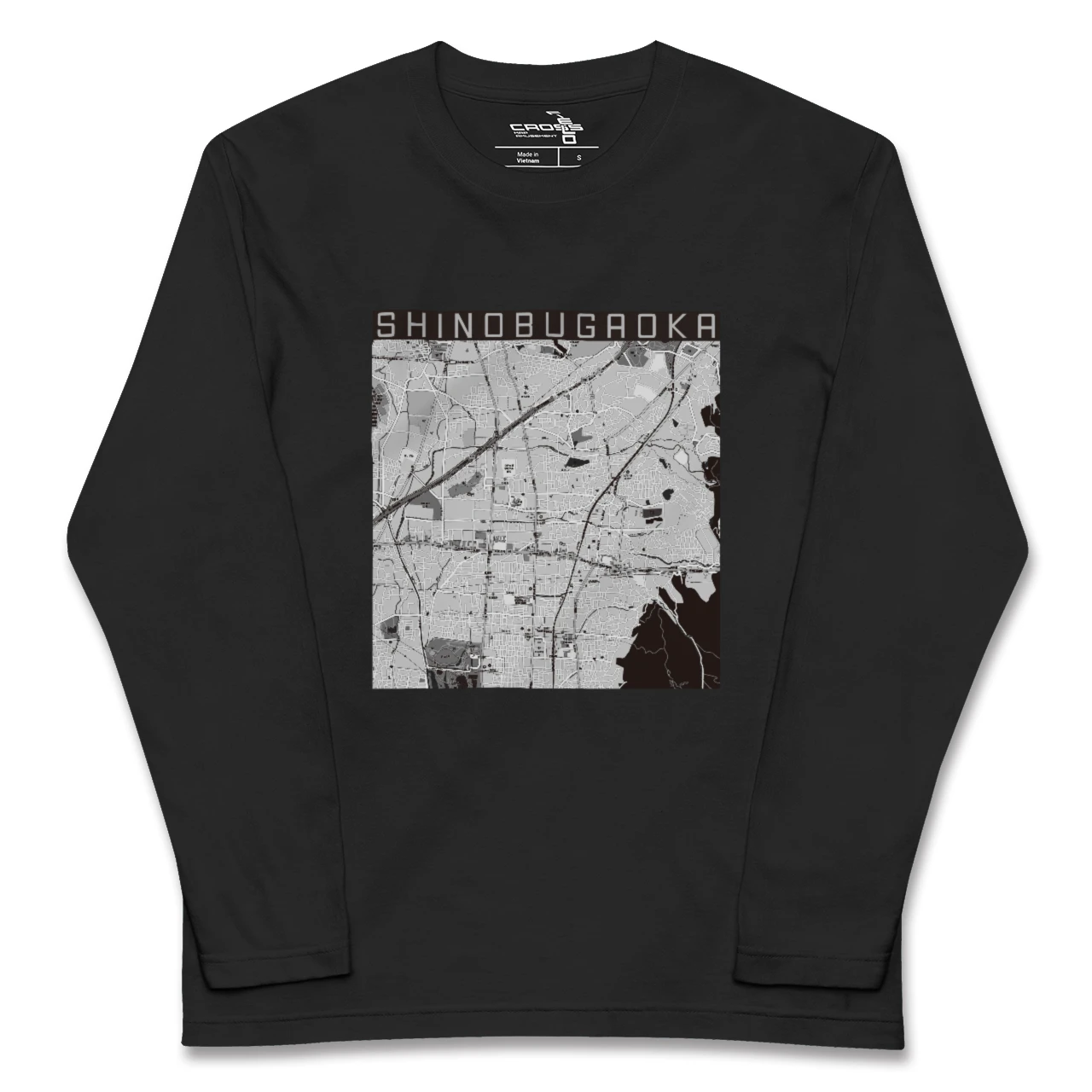 【忍ケ丘(大阪府)】地図柄ロングスリーブTシャツ