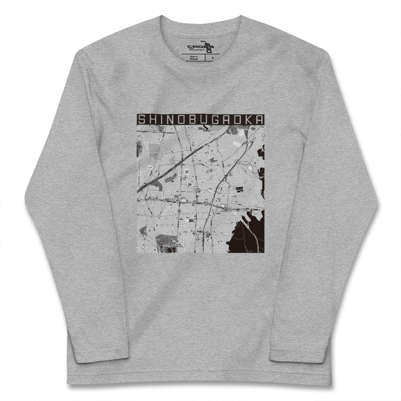 【忍ケ丘(大阪府)】地図柄ロングスリーブTシャツ