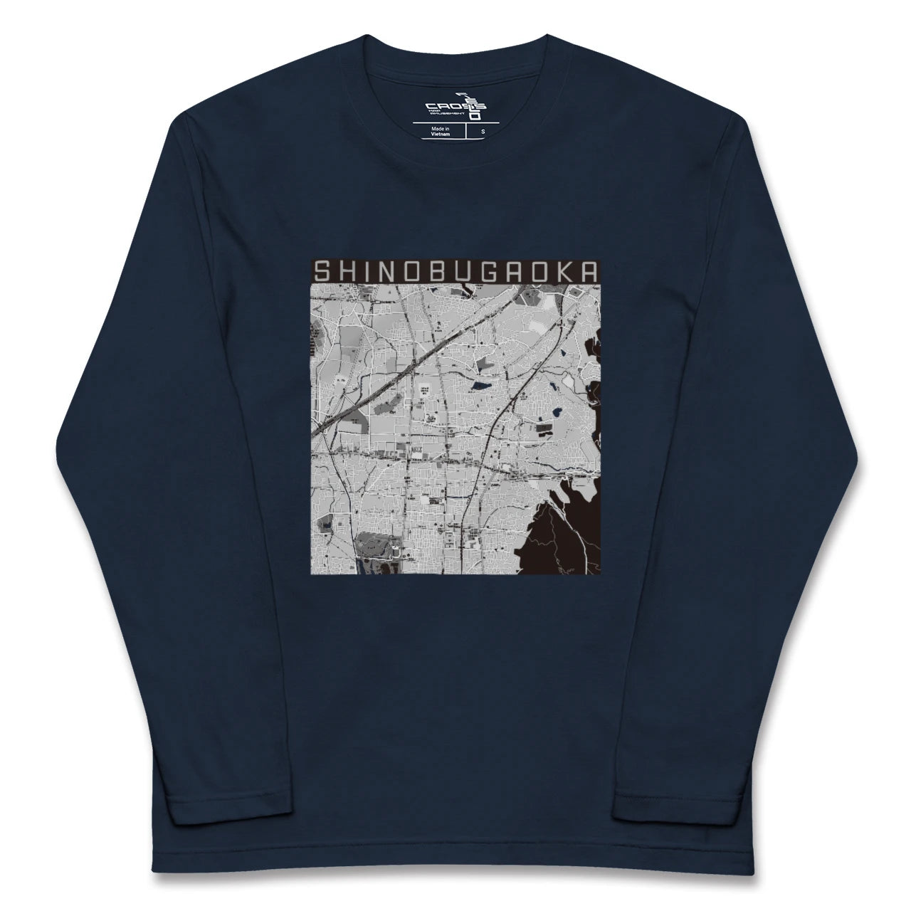 【忍ケ丘(大阪府)】地図柄ロングスリーブTシャツ