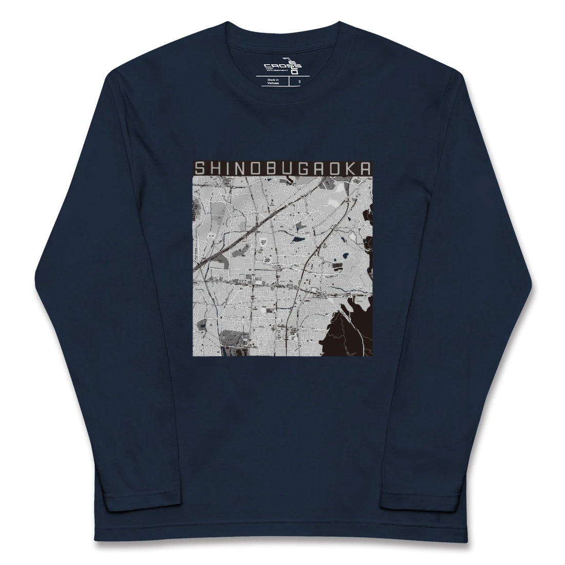 【忍ケ丘(大阪府)】地図柄ロングスリーブTシャツ