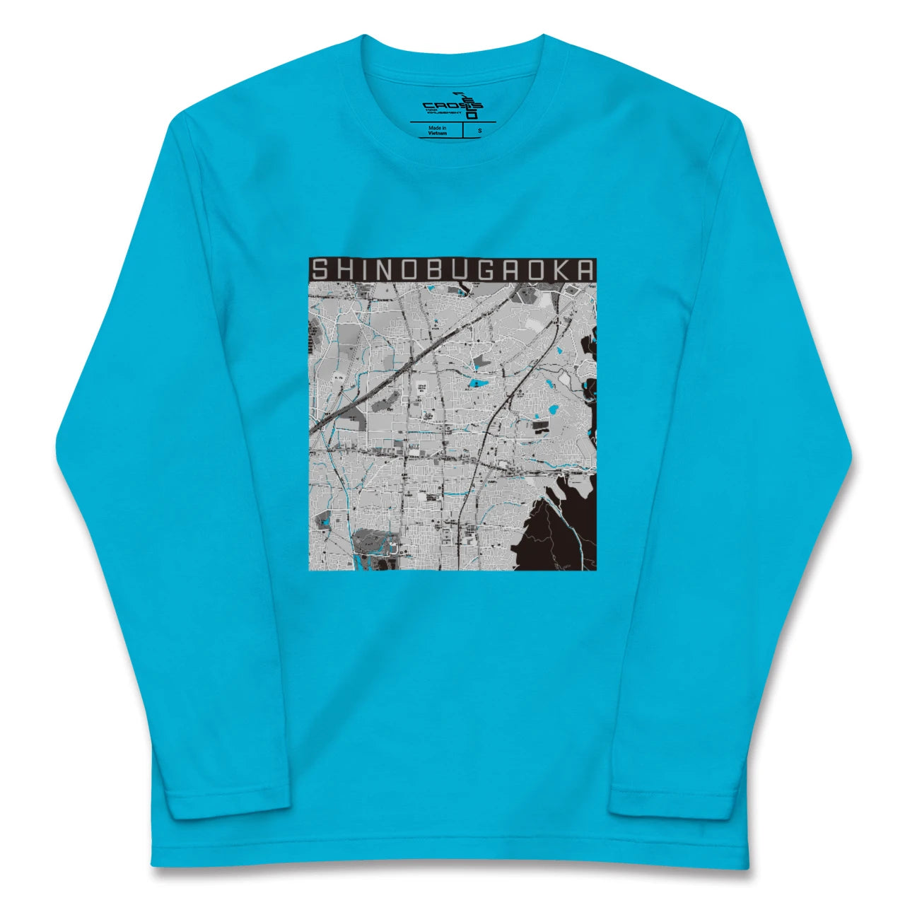 【忍ケ丘(大阪府)】地図柄ロングスリーブTシャツ