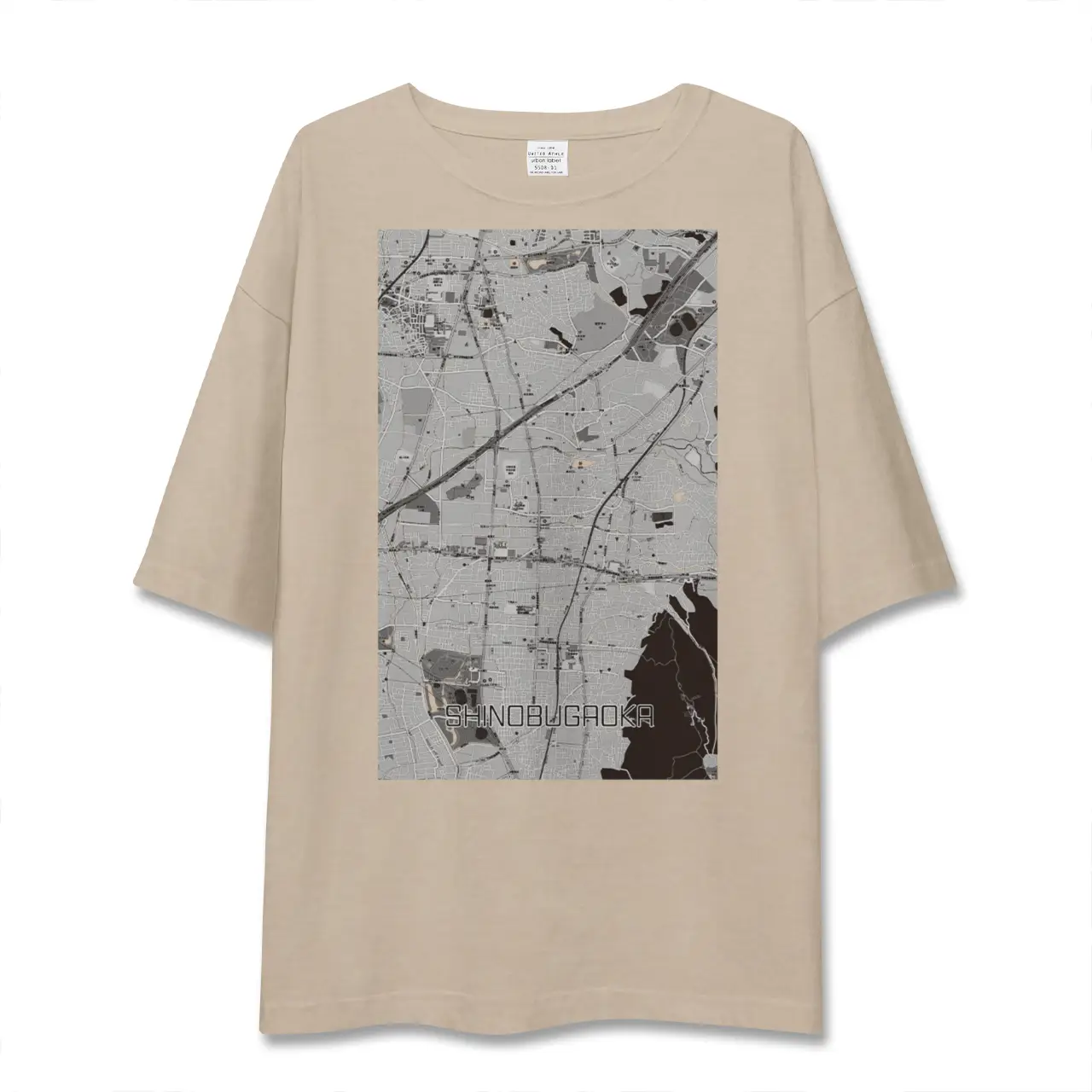 【忍ケ丘(大阪府)】地図柄ビッグシルエットTシャツ