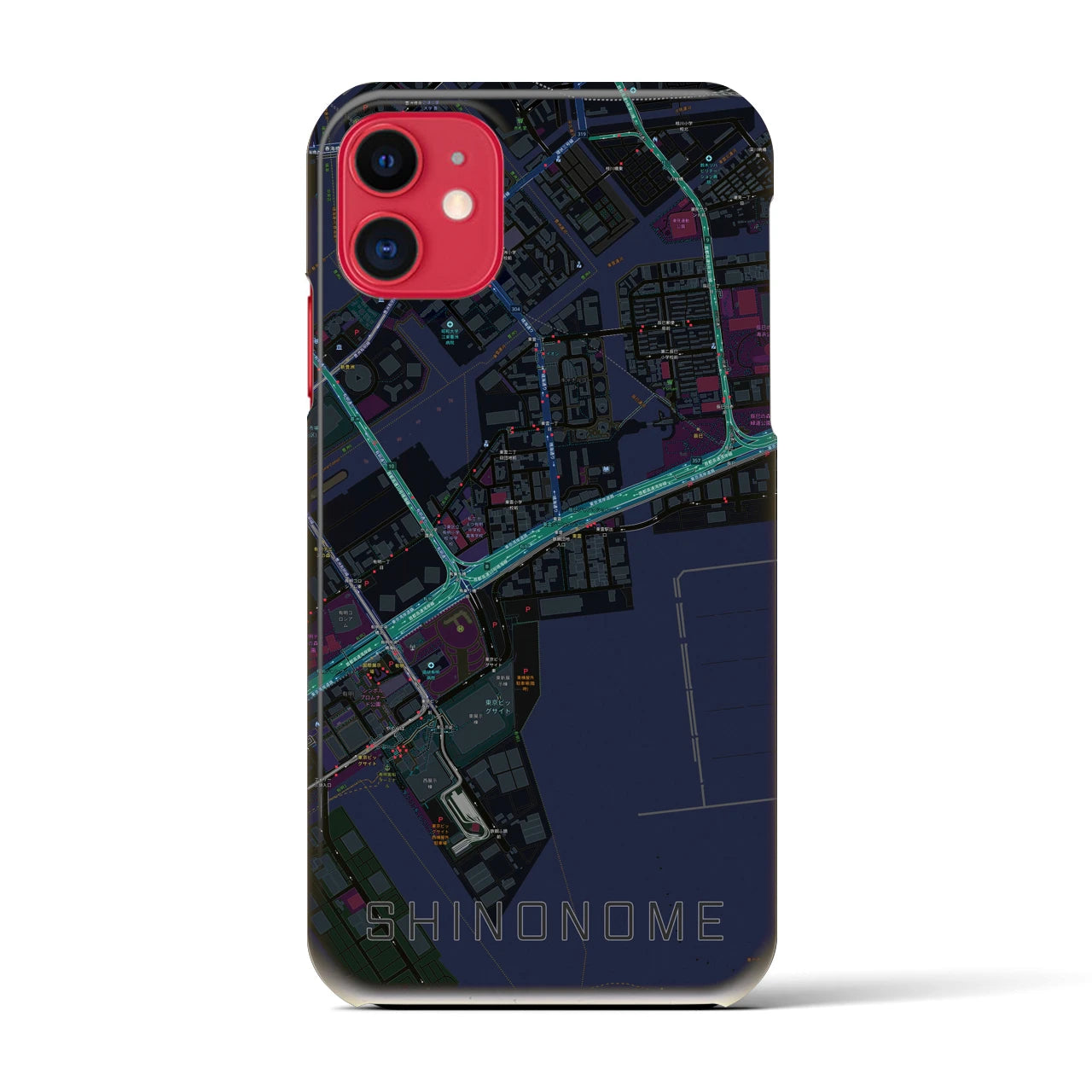 【東雲(東京都)】地図柄iPhoneケース(バックカバータイプ)