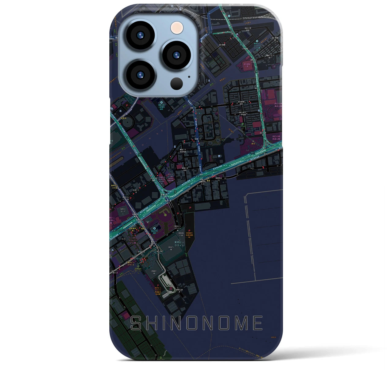【東雲(東京都)】地図柄iPhoneケース(バックカバータイプ)