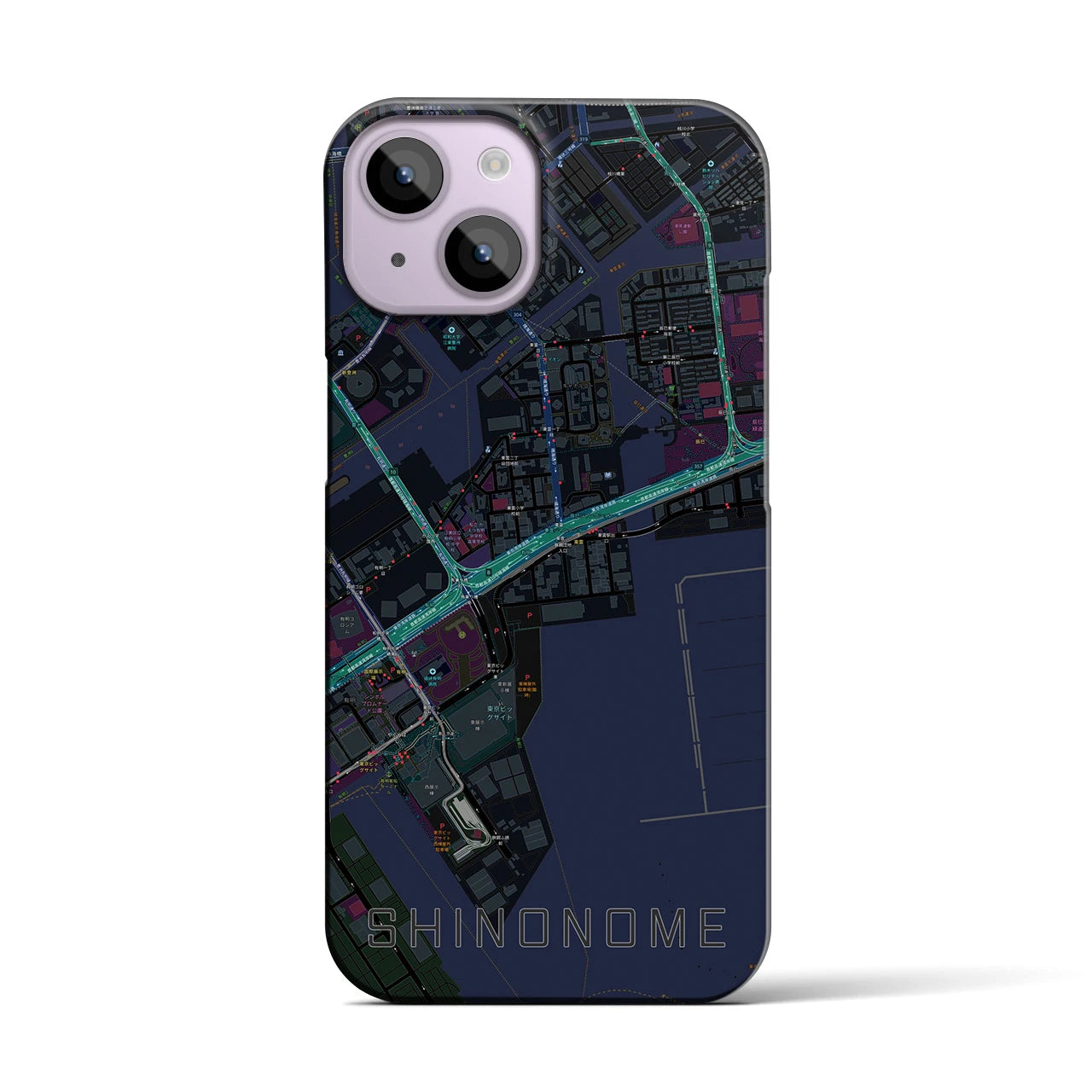 【東雲(東京都)】地図柄iPhoneケース(バックカバータイプ)
