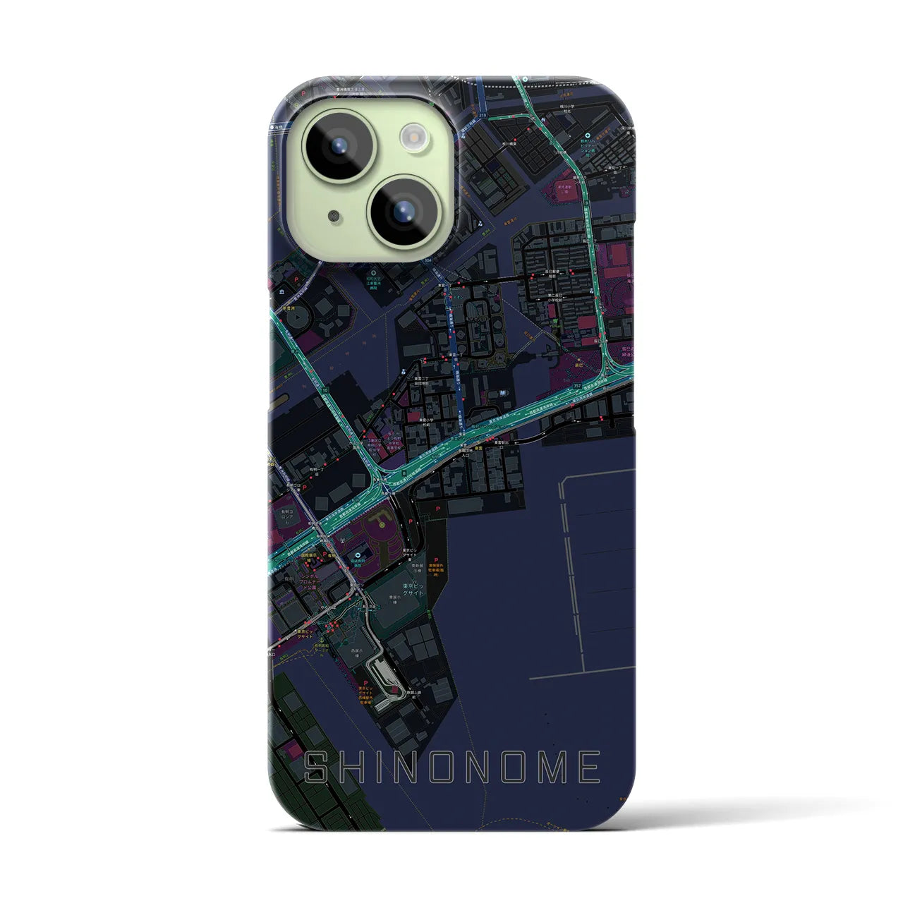 【東雲(東京都)】地図柄iPhoneケース(バックカバータイプ)